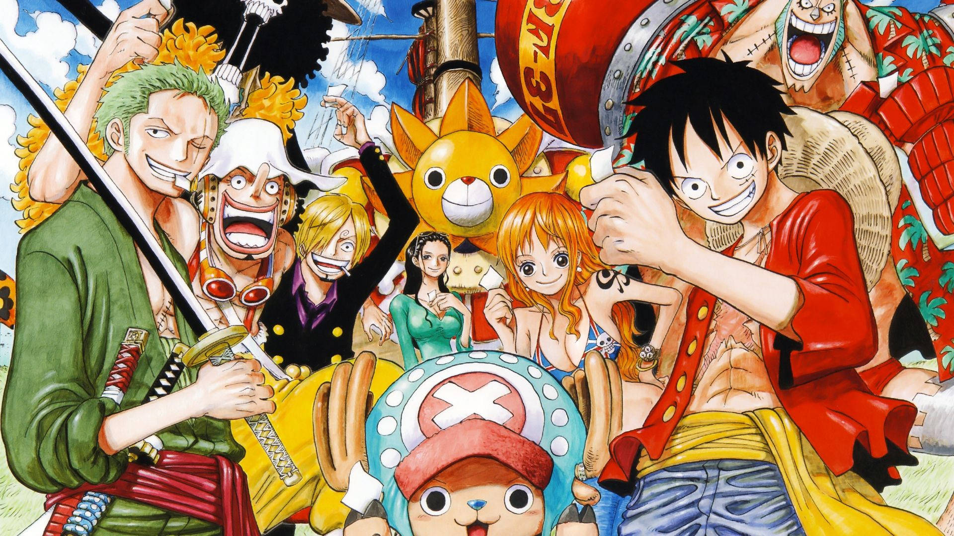 One Piece Luffy ja Straw Hat -merirosvot — One Piece Taustakuvat
