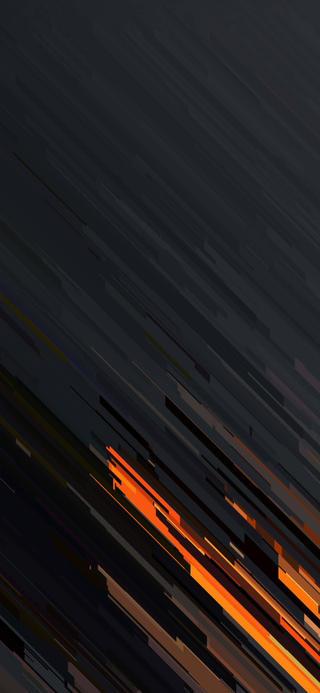 1080x2340 4K Abstrakti Musta Oranssi Raidat Taustakuvat