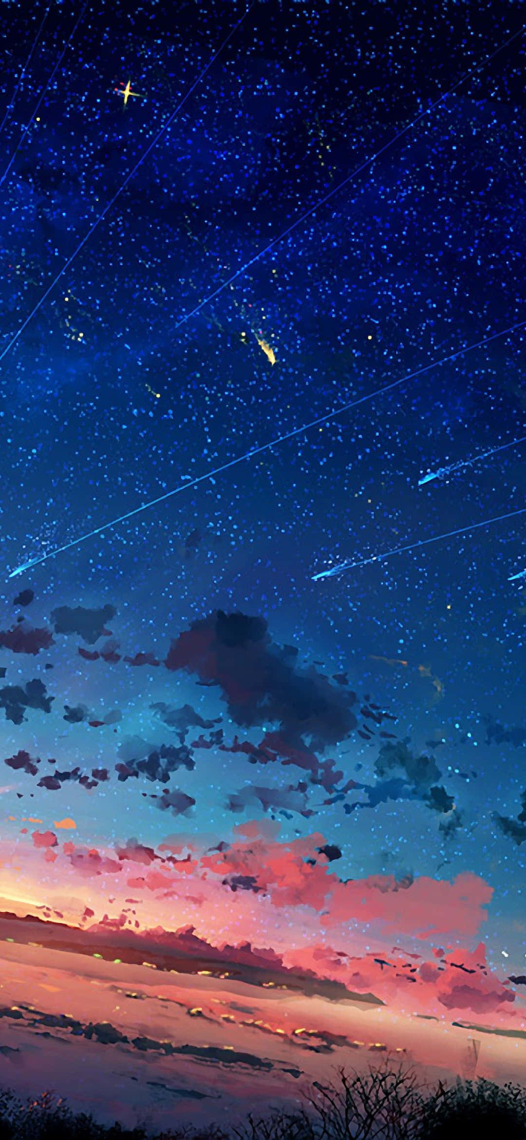 1080x2340 4K Anime Tähti Auringonlasku Taivas Taustakuvat
