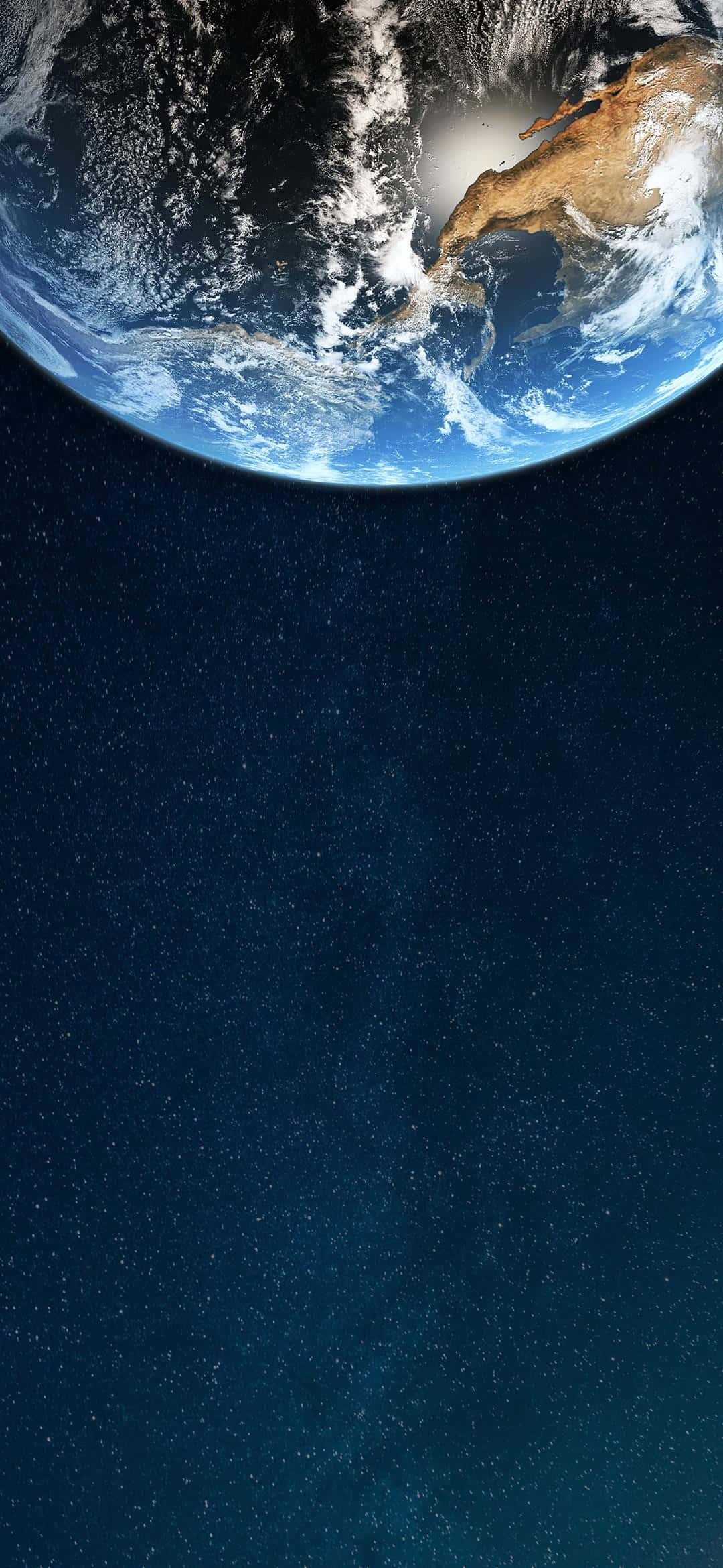 1080x2340 4K Puolikas maapallo avaruustaustalla Taustakuvat