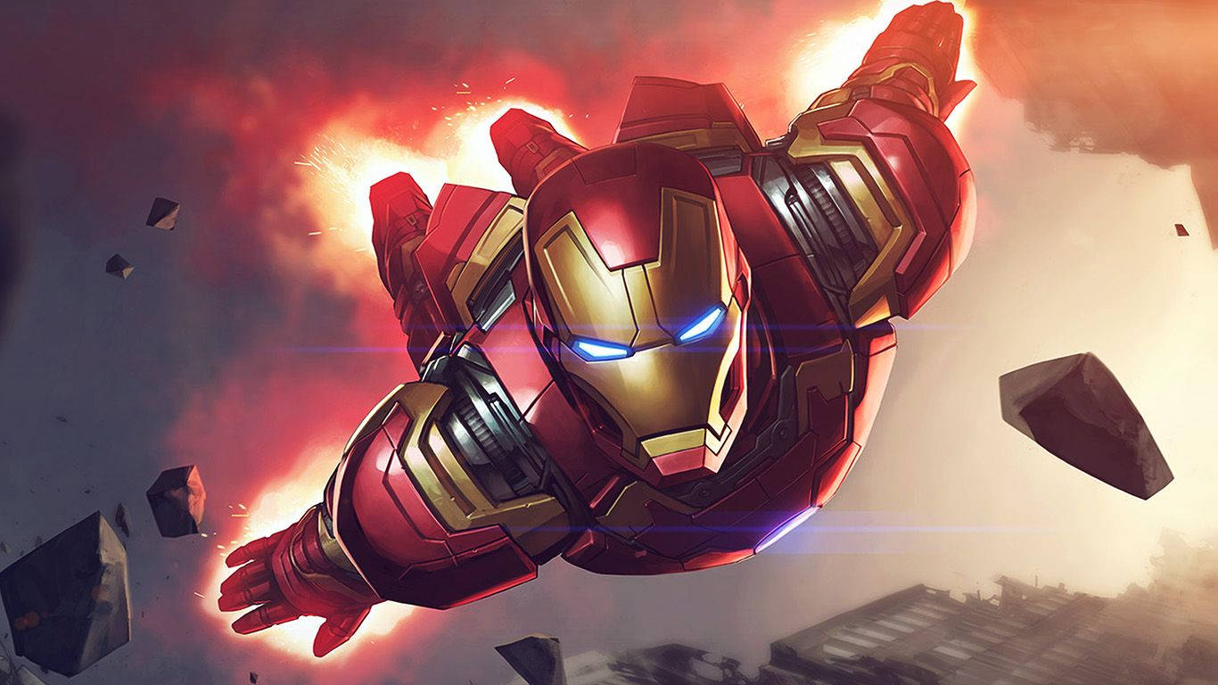 1366 x 768 Marvel Lentävä Ironman Taustakuvat