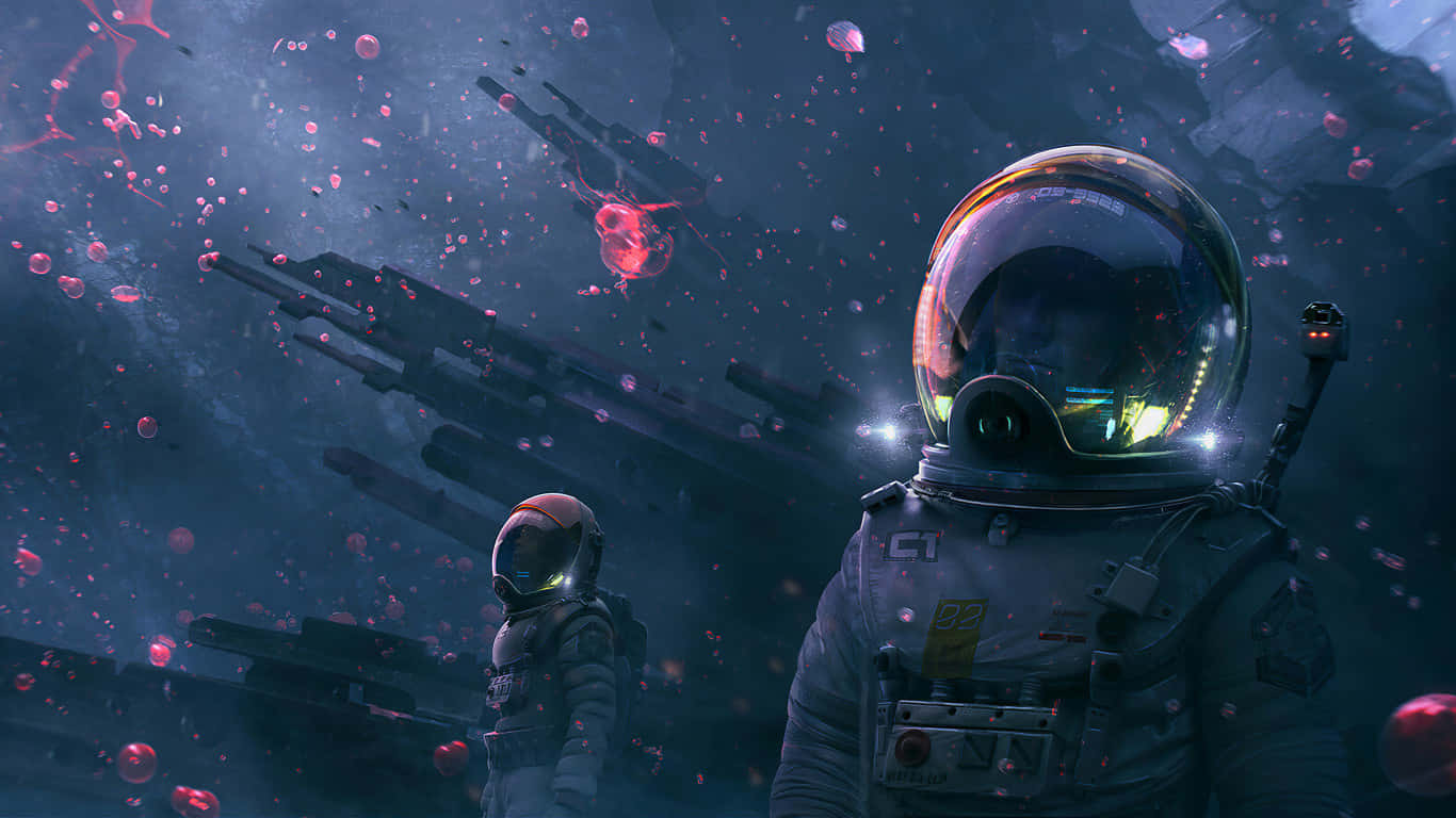 1366x768 HD Desktop Astronautit Taustakuvat