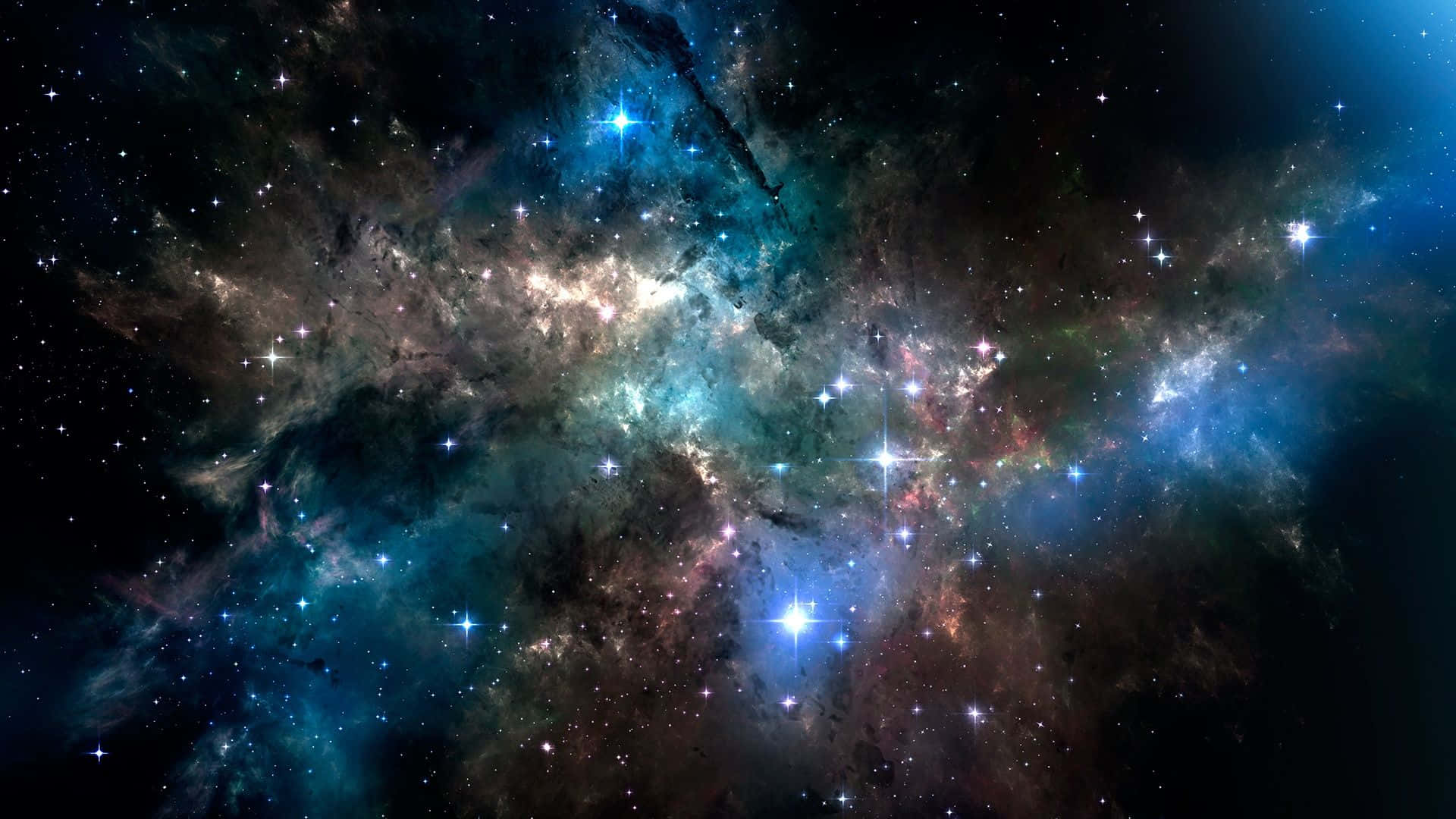 1920 X 1080 Nebula ja Hohtavat Tähdet Taustakuvat