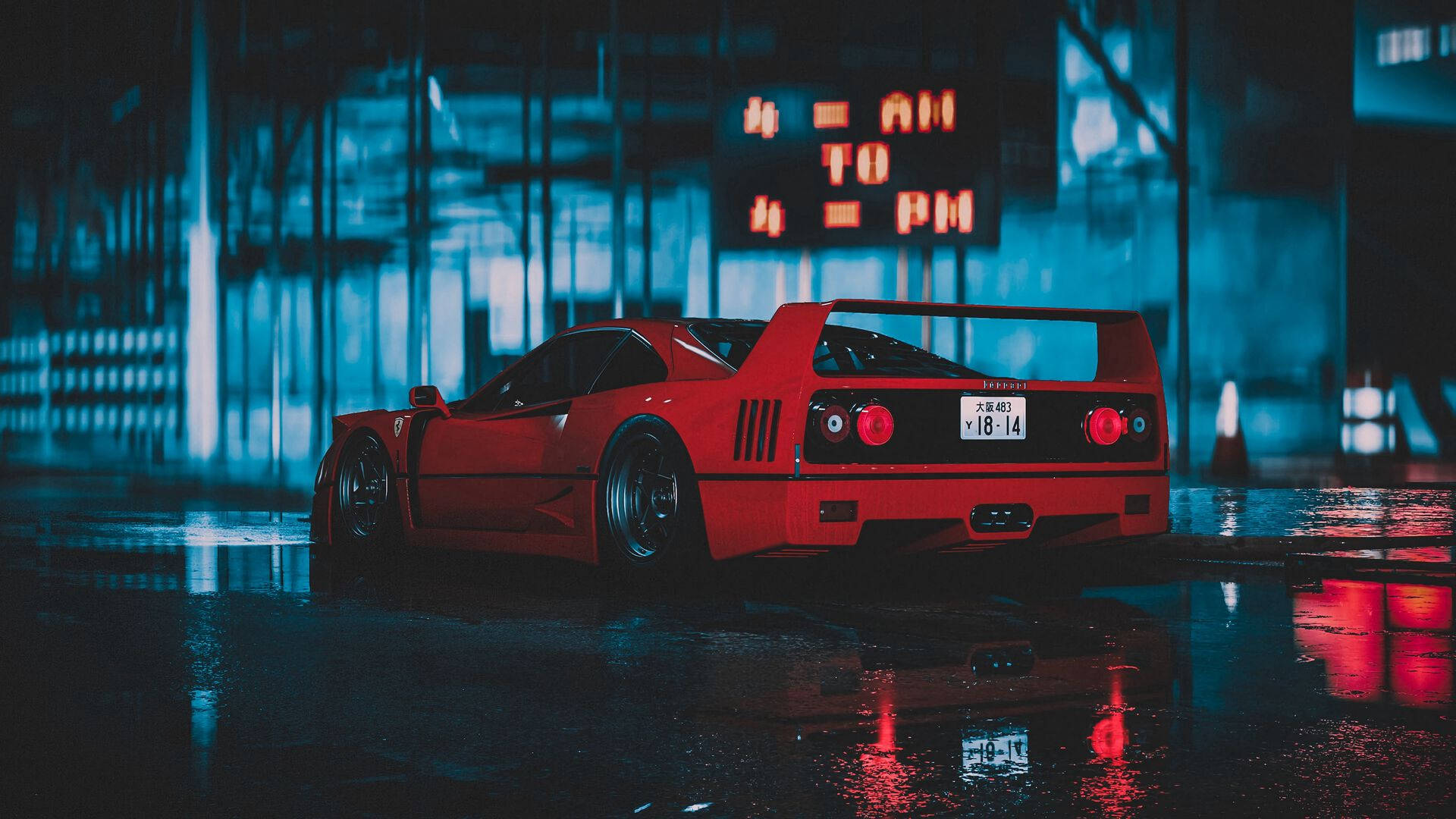 1920x1080 Ferrari F40 takanäkymä Taustakuvat