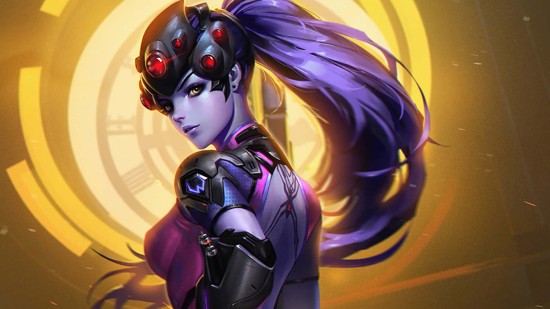 1920x1080 Overwatch Widowmaker Violetti Tausta Taustakuvat