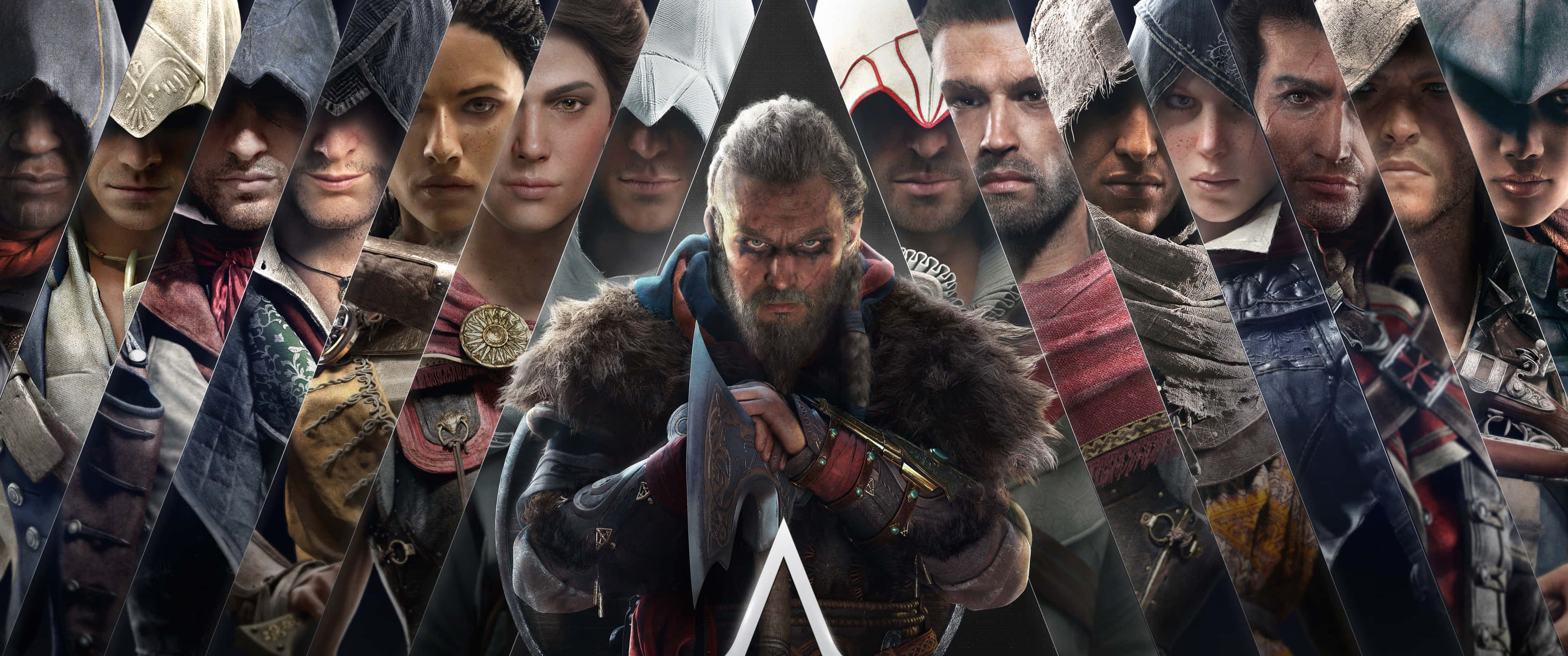 3440x1440p Assassin's Creed Odyssey - Taustakuva pääsarjan salamurhaajista Taustakuvat
