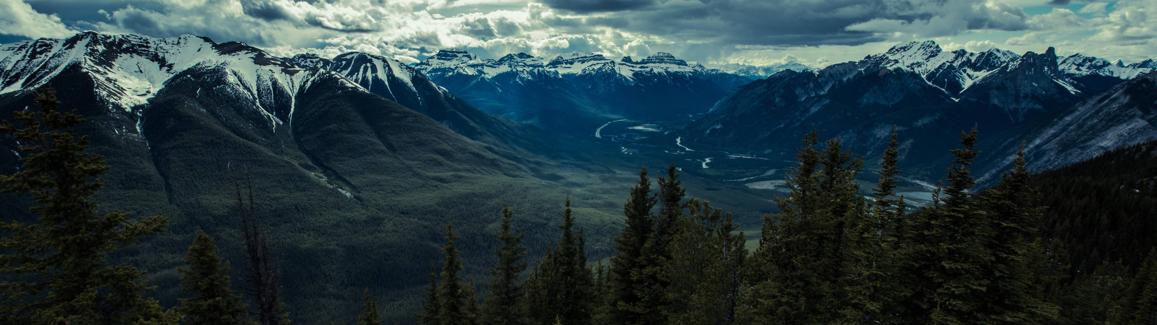 3840x1080 HD kaksoisnäytön vuoristo Taustakuvat