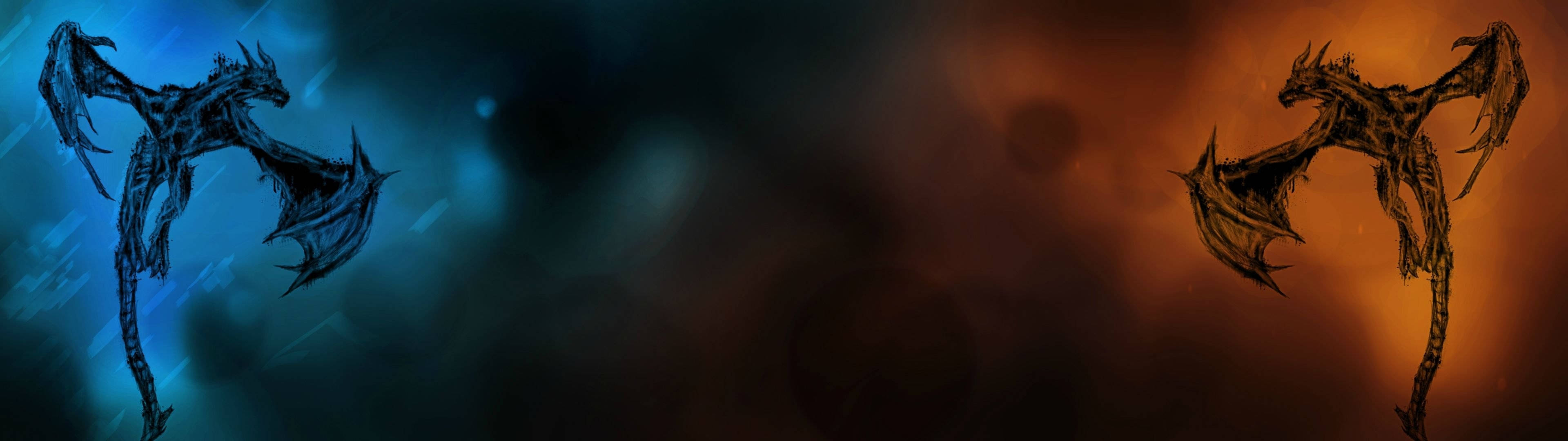 3840x1080 HD Kaksoisnäytön Lohikäärmeet Taustakuvat