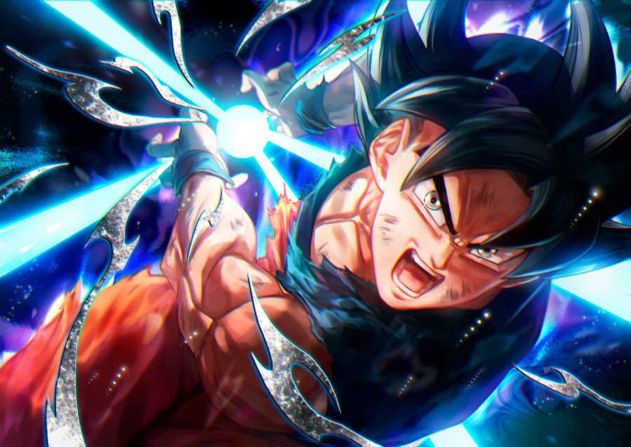 3D Anime Goku Tekemässä Dragon Ball -hyökkäystä 8K Taustakuvat