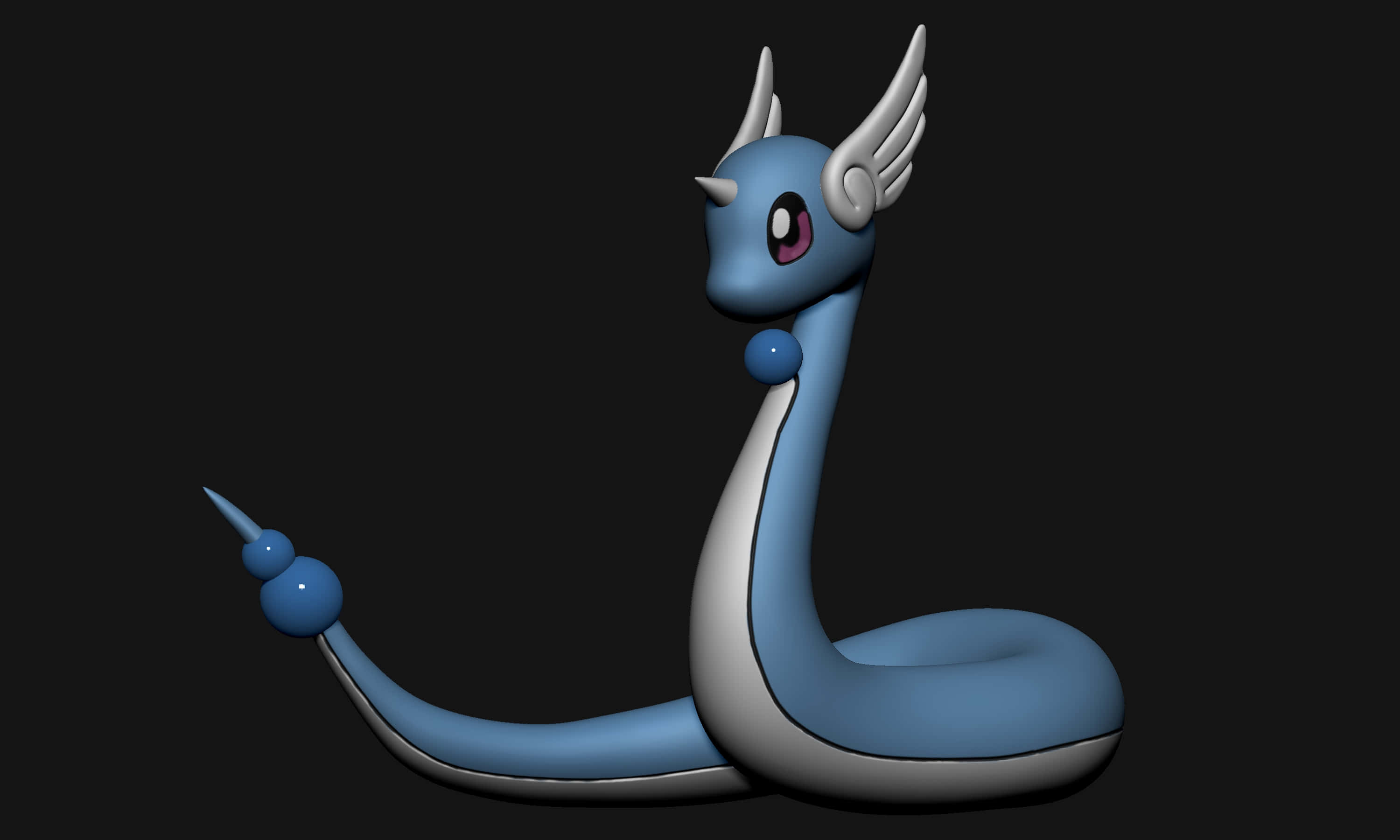 3D Dragonair Pokemon mustalla taustalla Taustakuvat