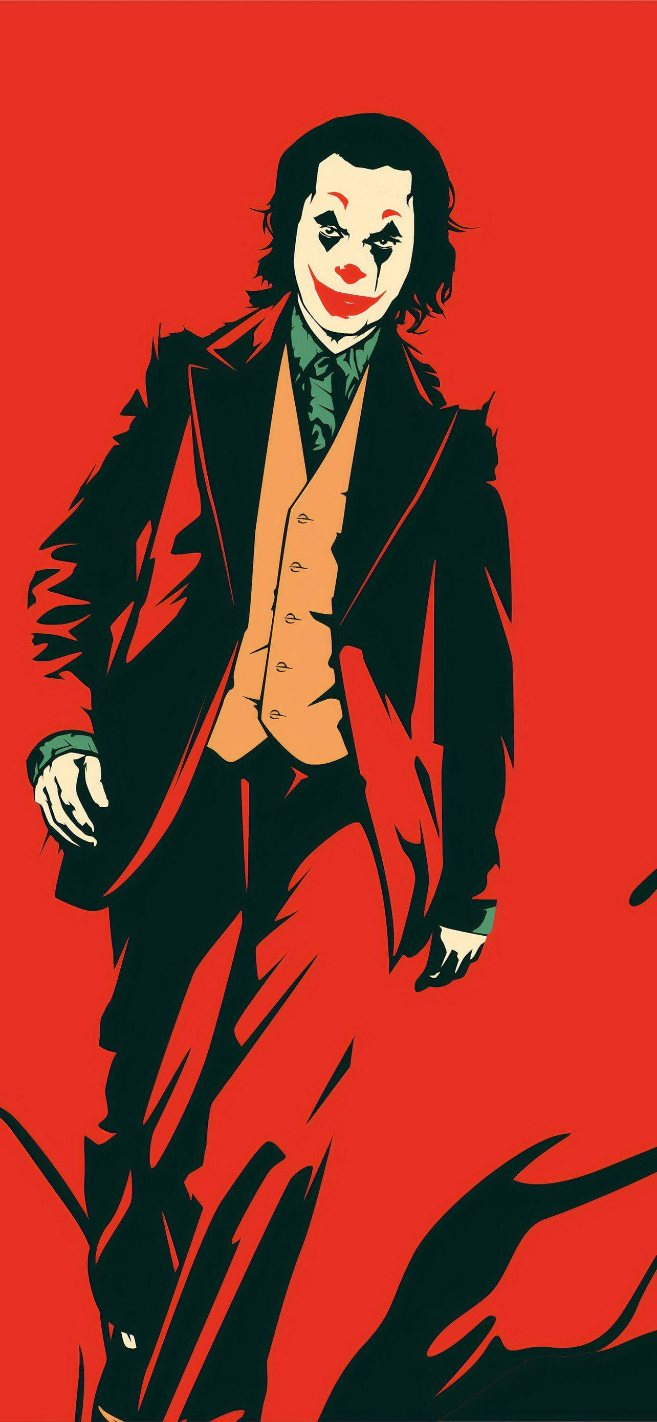 3D Joker iPhone punainen esteettinen taide Taustakuvat