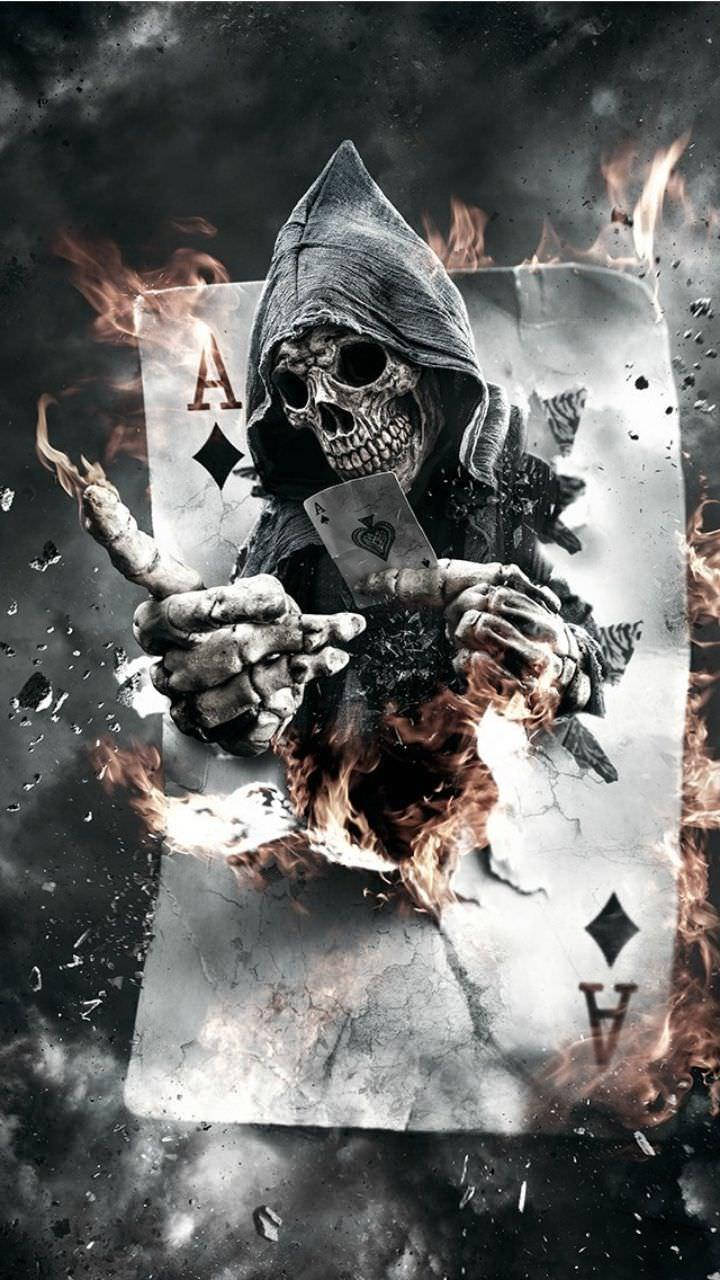 3D kauhukorttipeli Viikatemies Taustakuvat