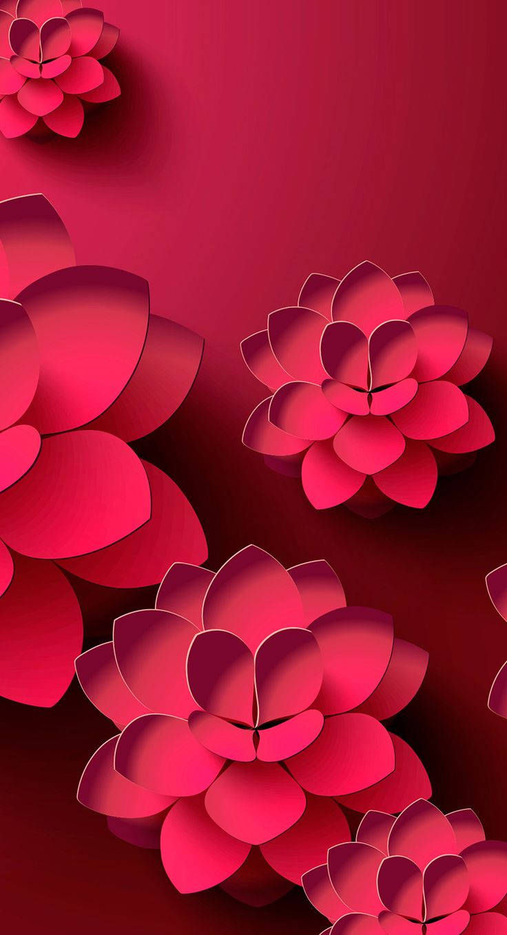 3D-puhelimen magenta lootuksenkukat Taustakuvat
