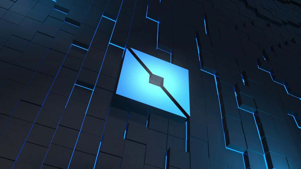 3D Roblox sininen neliölogo Taustakuvat