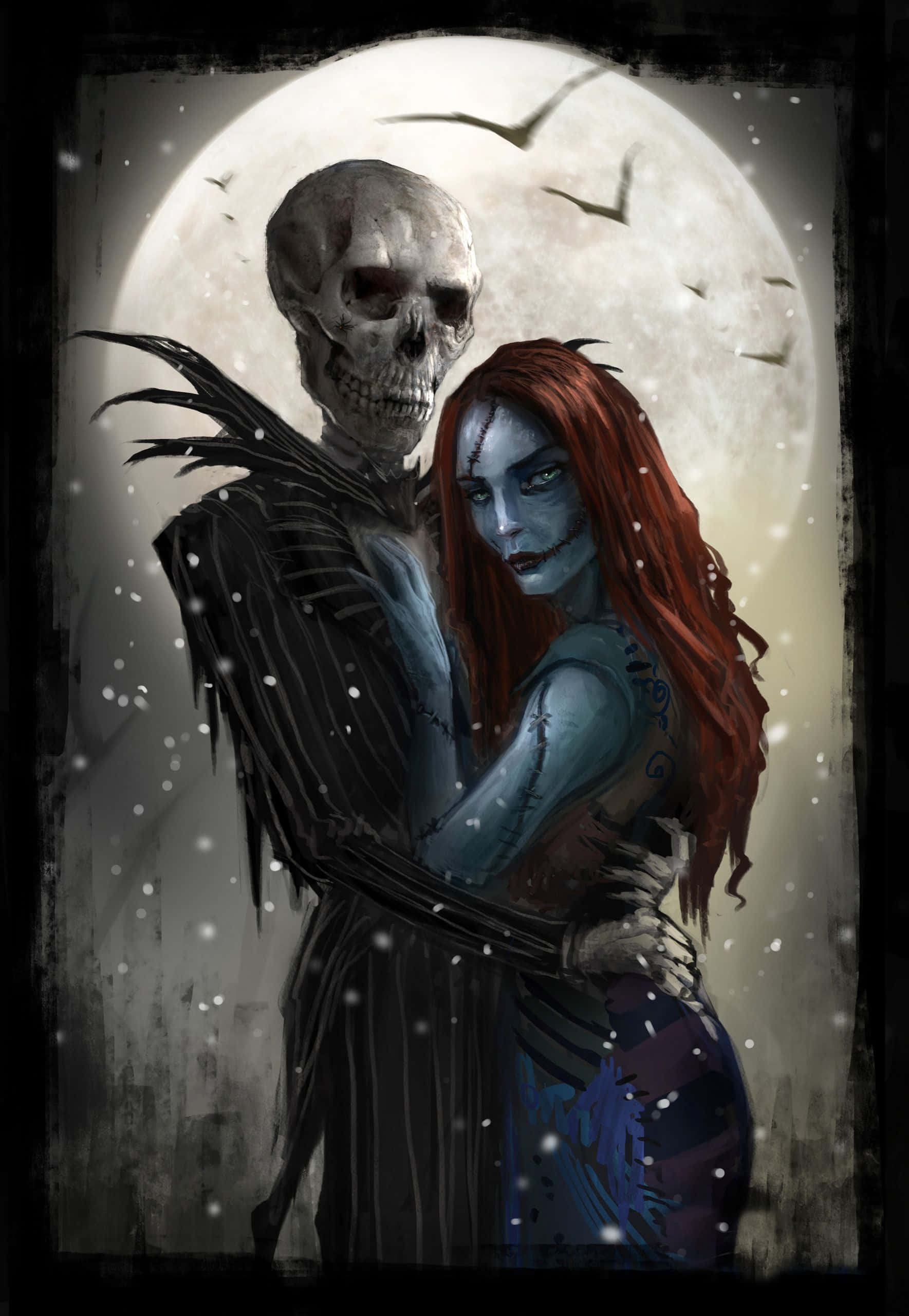 3D Sally ja Jack Nightmare Before Christmas Taustakuvat