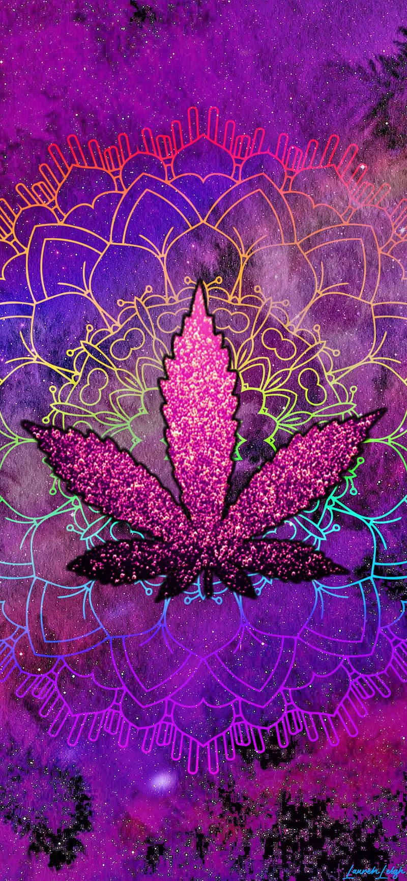 420 Purppura Glitteri Weed Taustakuvat