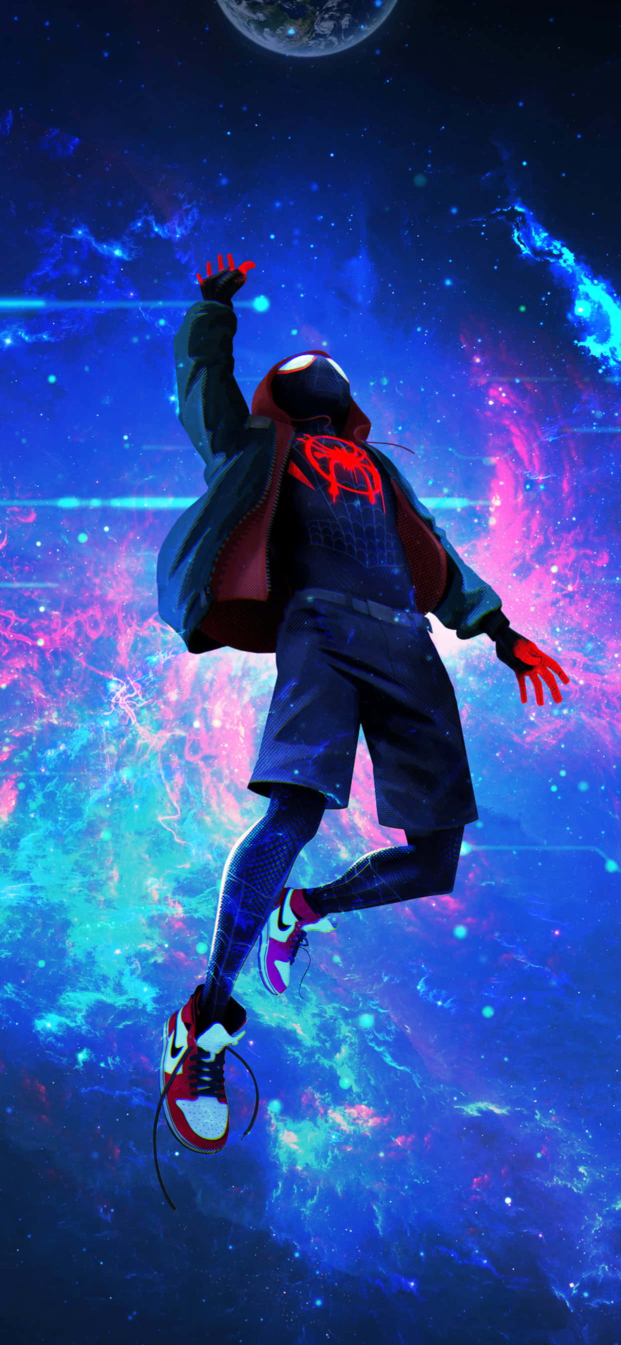 4K AMOLED -tausta Miles Morales putoamassa Hämähäkkijakeeseen Taustakuvat