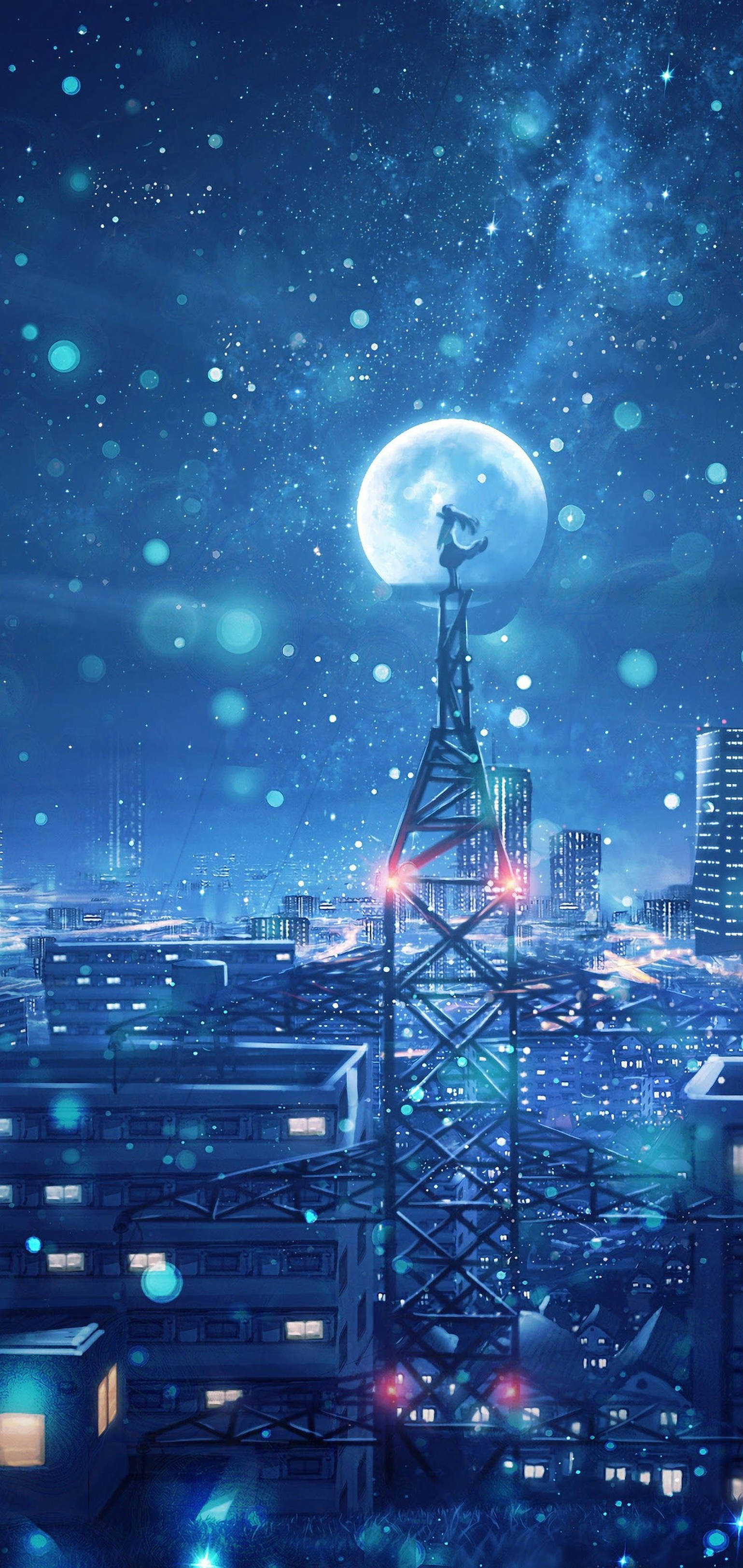 4K Anime iPhone Maaginen Kuun Yö Taustakuvat