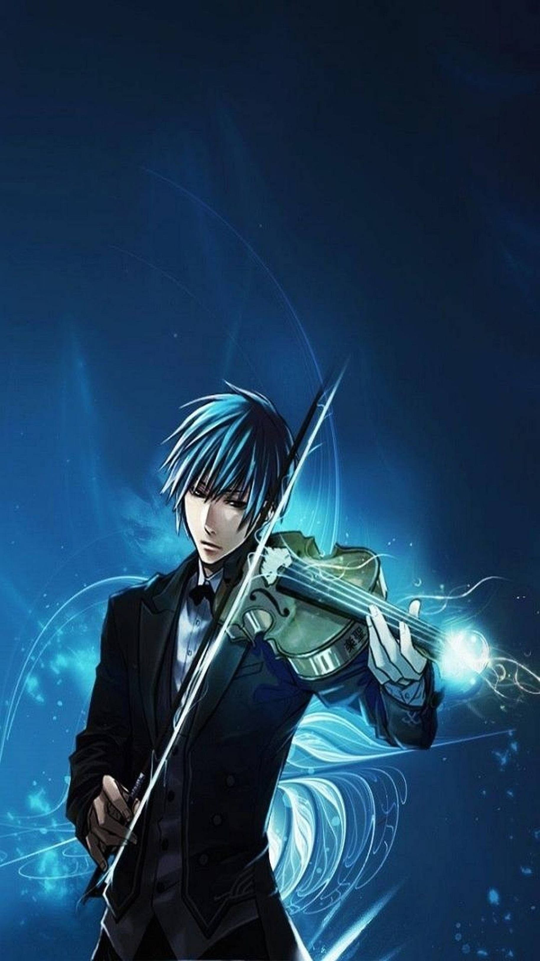 4K Anime iPhone Mies Soittaa Viulua Taustakuvat