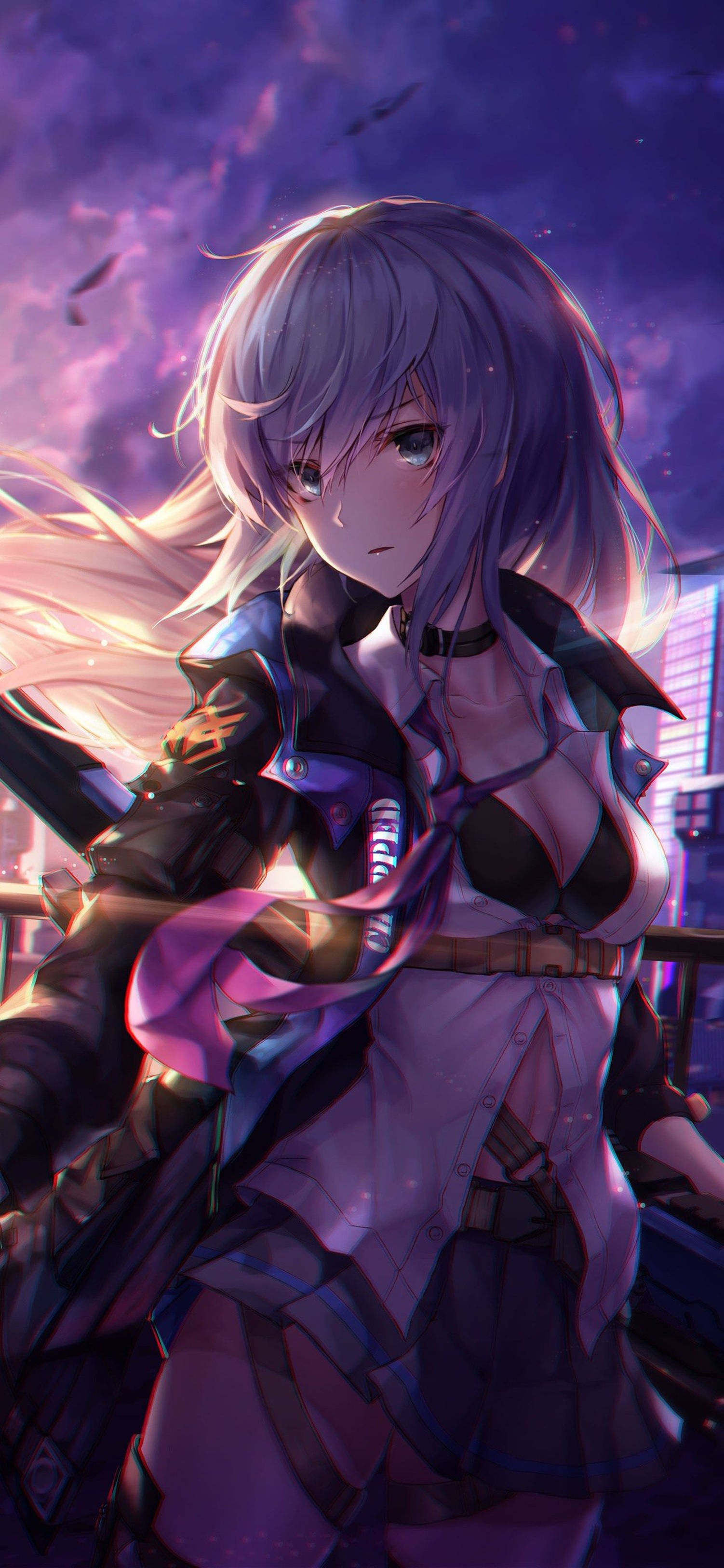 4K Anime iPhone Soturityttö Taustakuvat