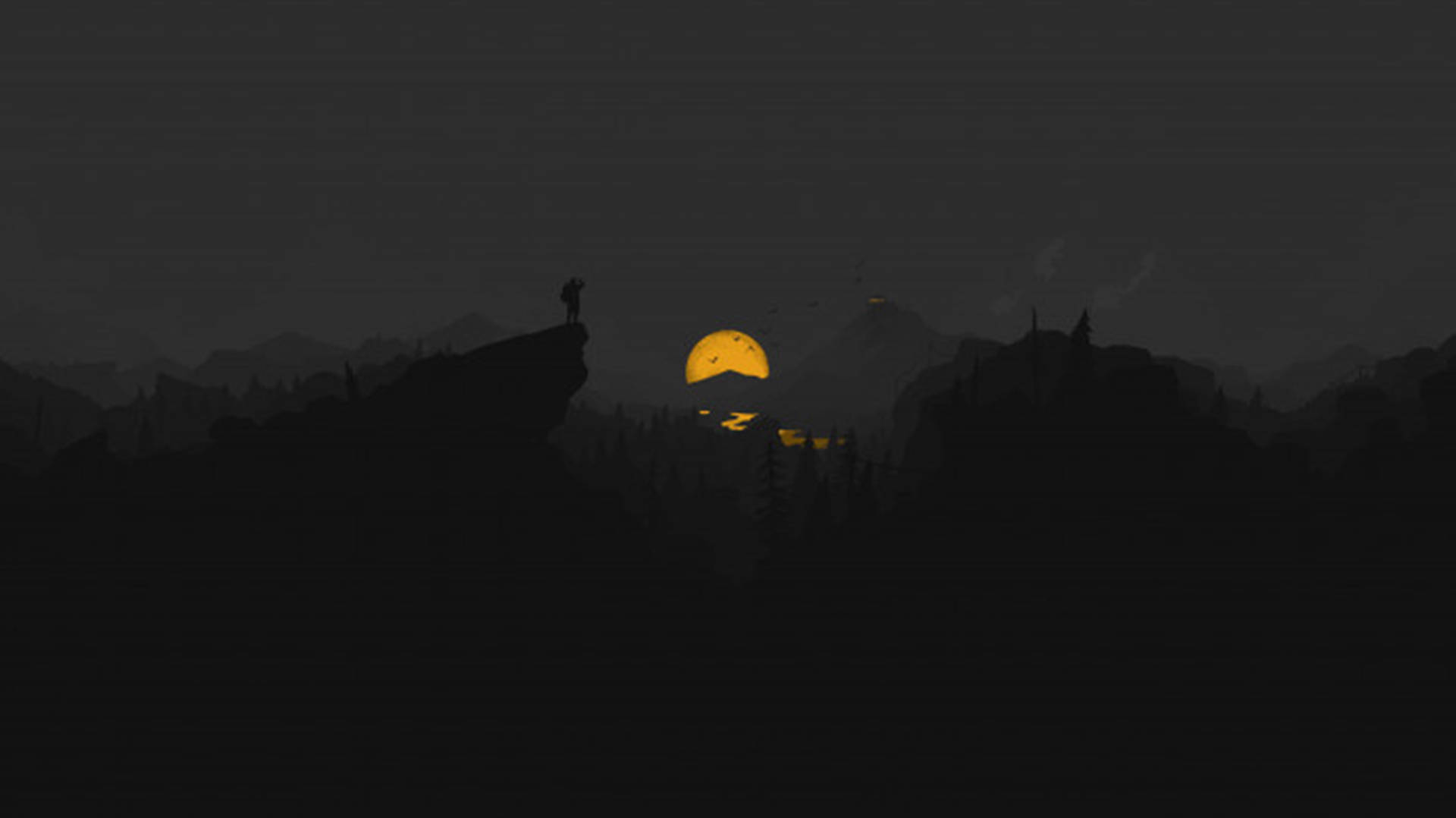 4K Firewatch Keltainen Kuu Joki