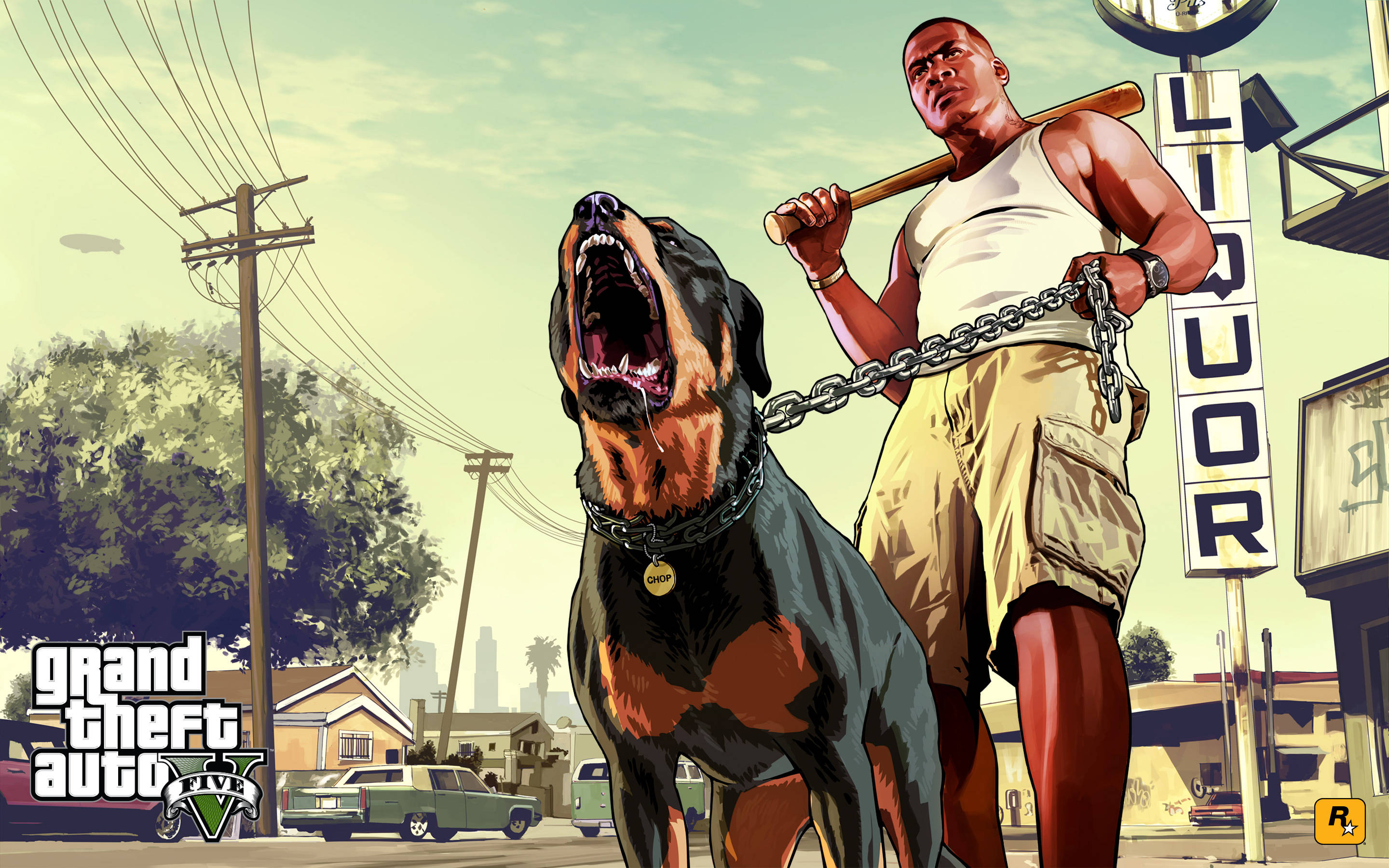 4K GTA 5 Franklin pitää Chopia Taustakuvat