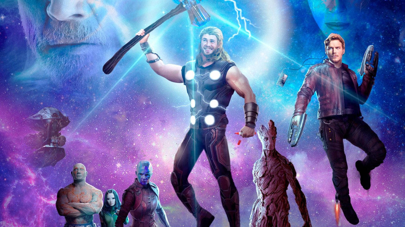4K Guardians Of The Galaxy Thorin kanssa Taustakuvat