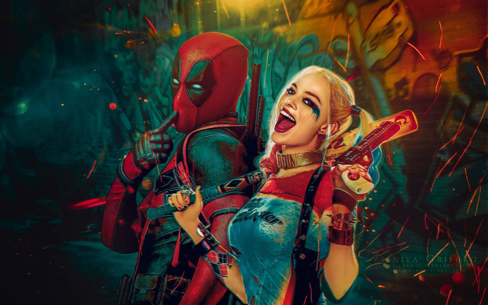 4K Harley Quinn Deadpoolin kanssa