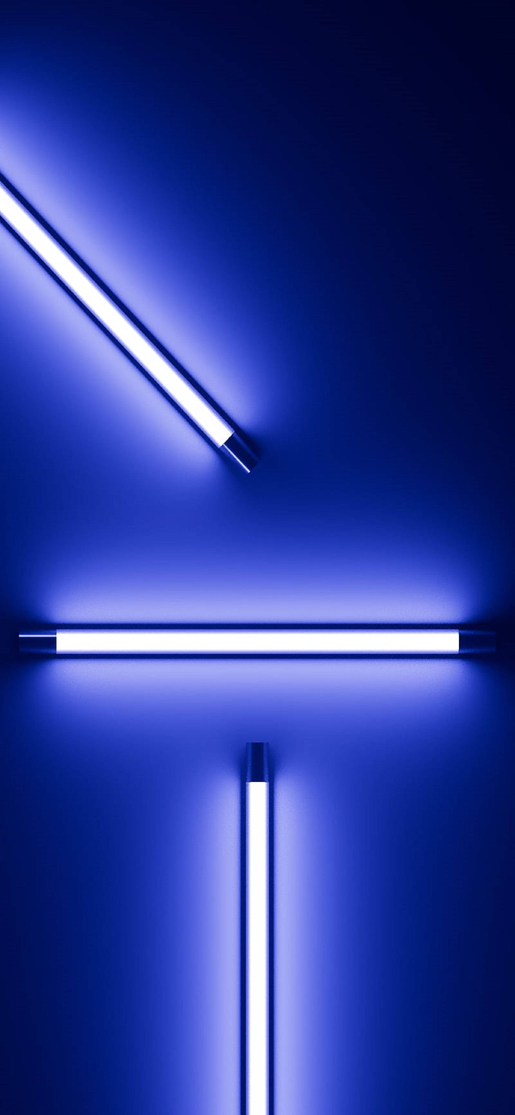 4K Neon iPhone Siniset Valot Seinässä Taustakuvat
