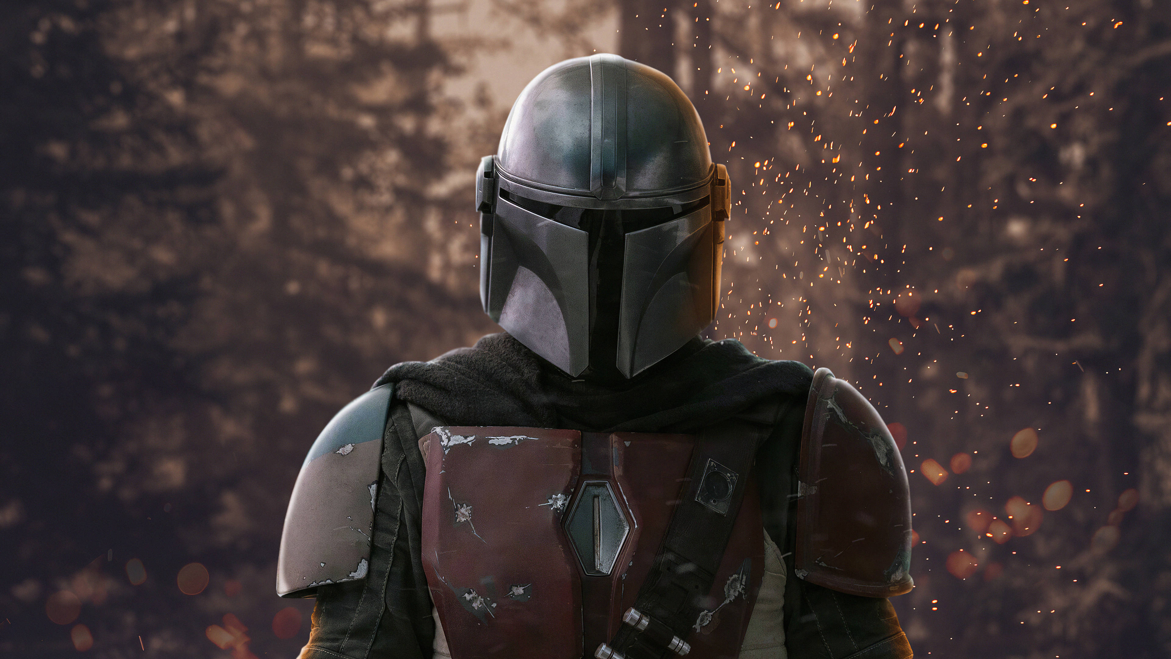 4K The Mandalorian Boba Fett Pimeässä Metsässä Taustakuvat