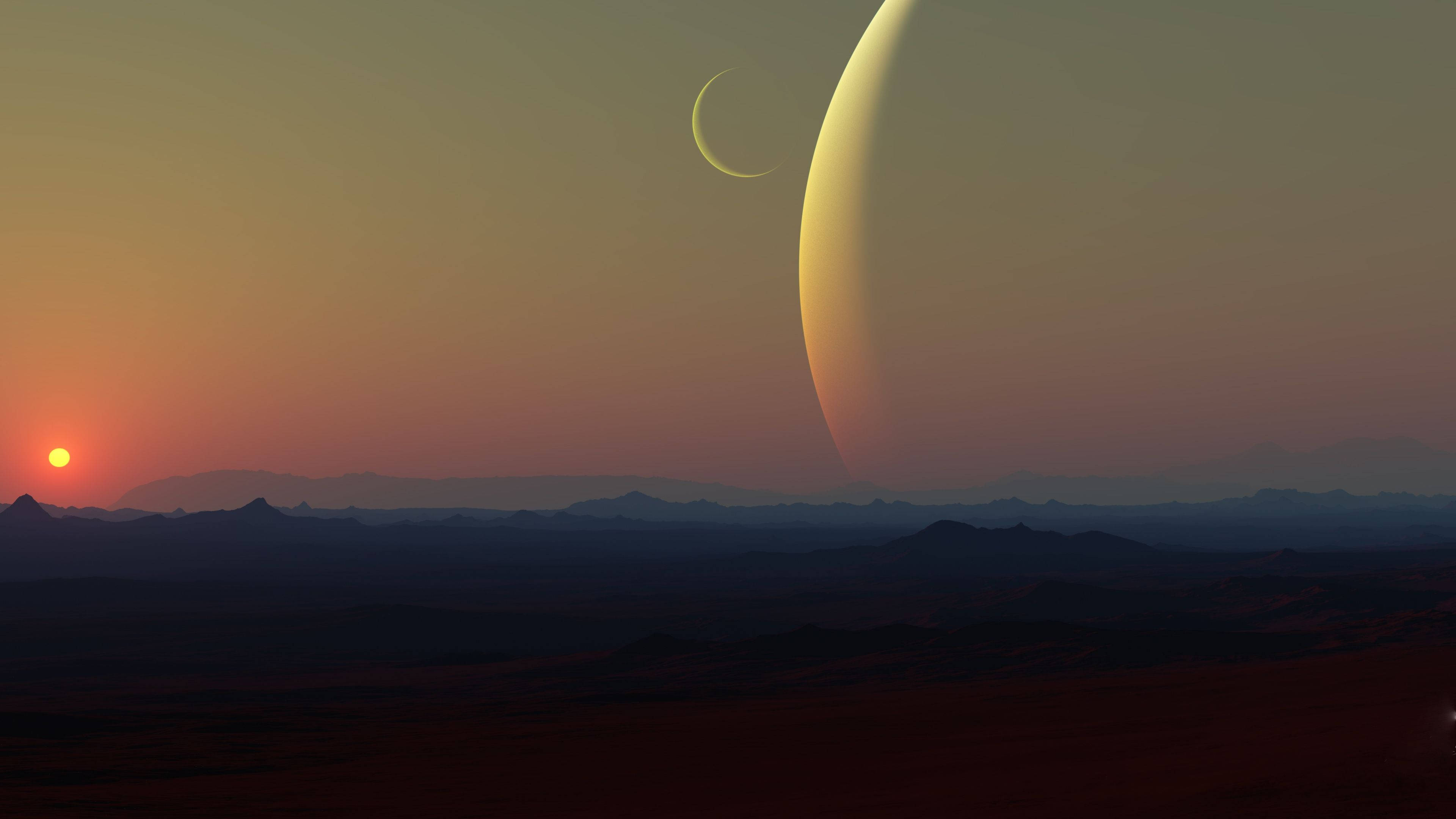 4K Ultra HD 2160p Fantasia-auringonlasku Taustakuvat
