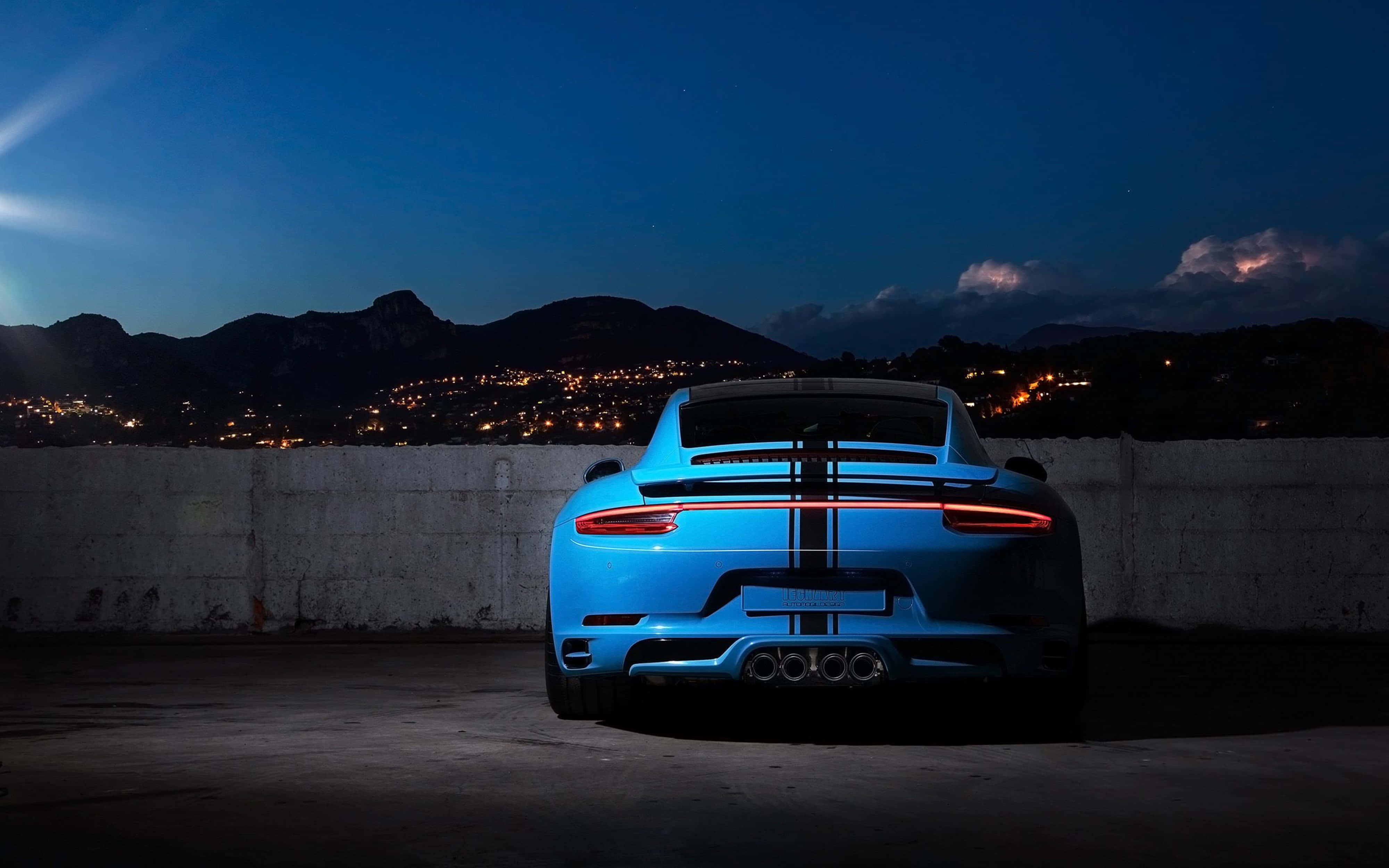 4K Ultra HD Sininen Porsche Taustakuvat