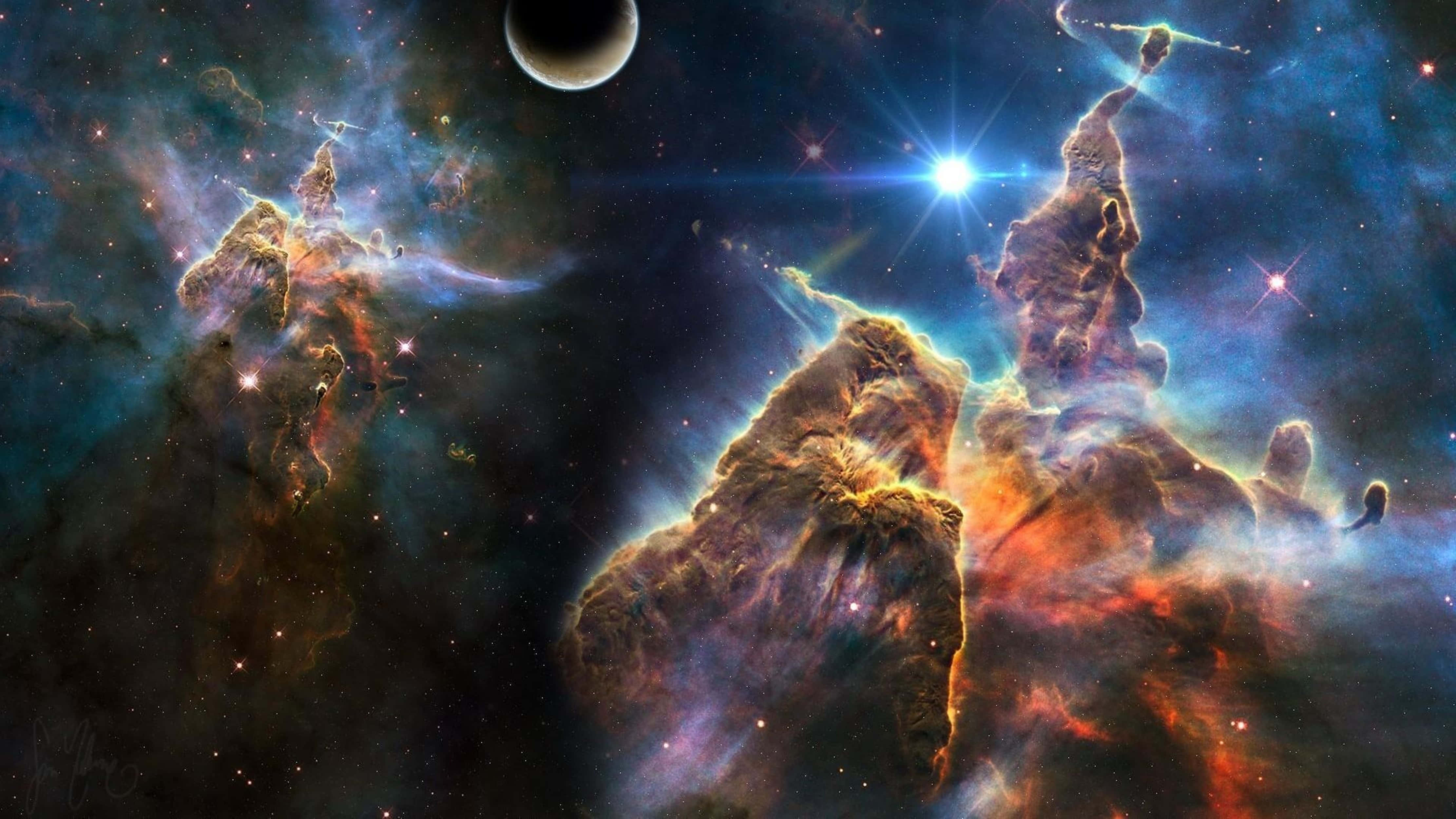 4K Universumi Luomisen Pilarit Taustakuvat
