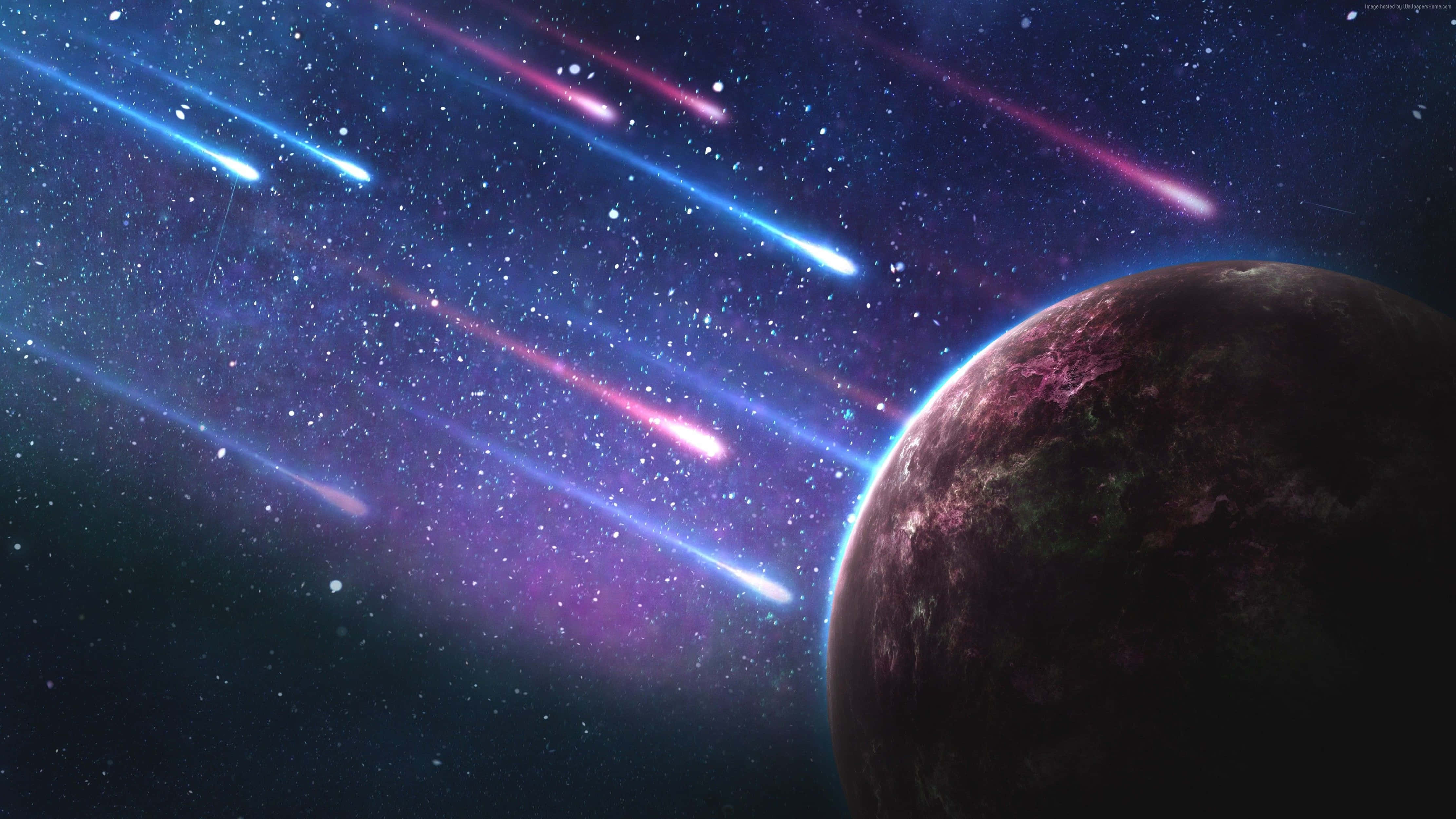4K Universumi Meteoriitti Avaruudessa Taustakuvat