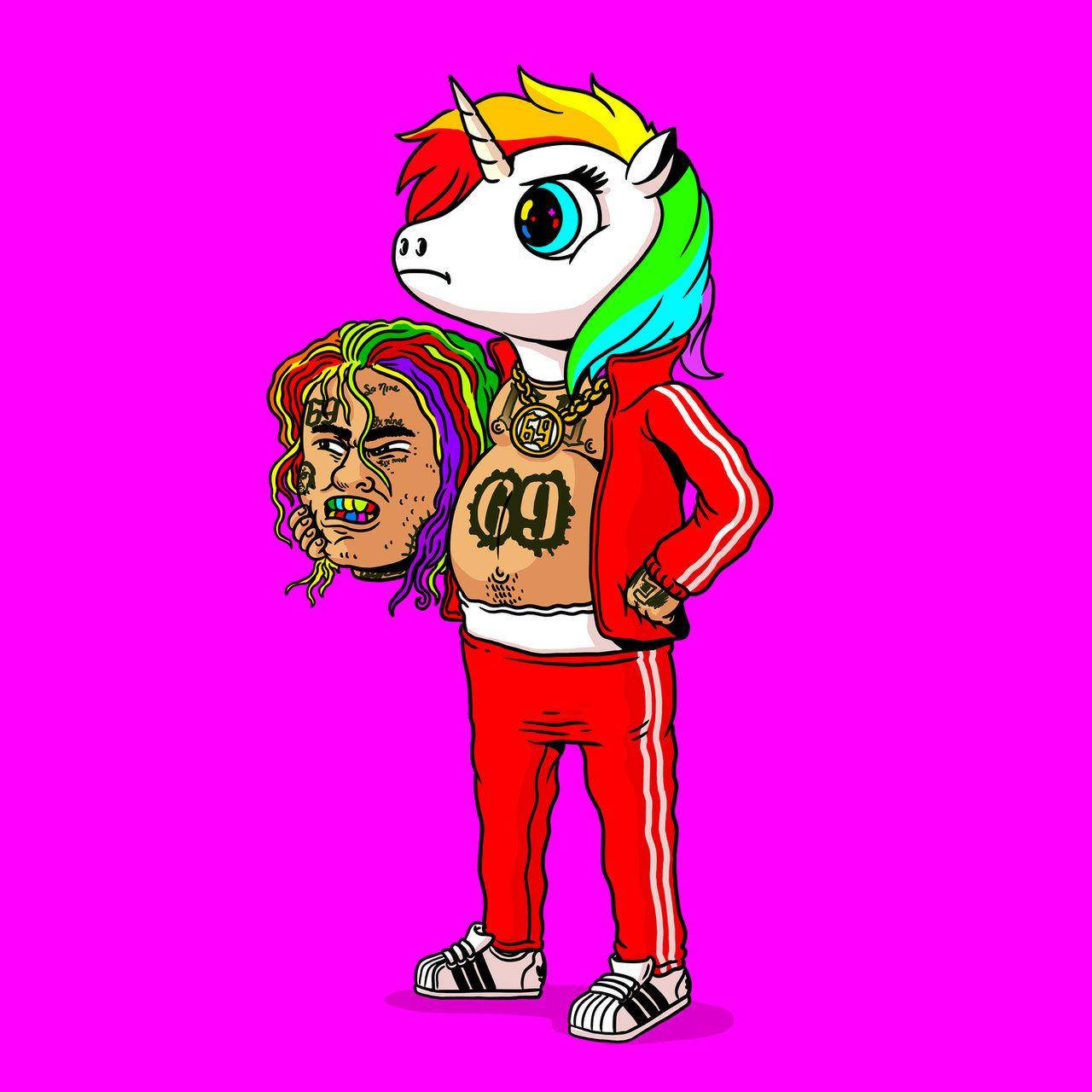 6ix9ine Sateenkaariyksisarvisen kanssa Taustakuvat