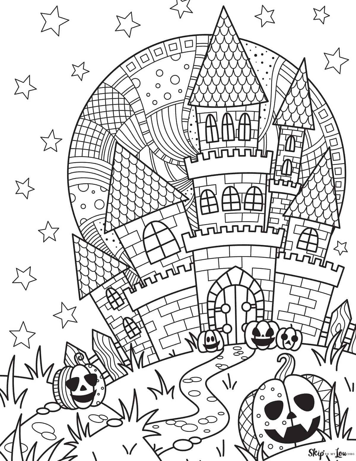 Aavemainen linna Halloweenvärityskuva Taustakuvat