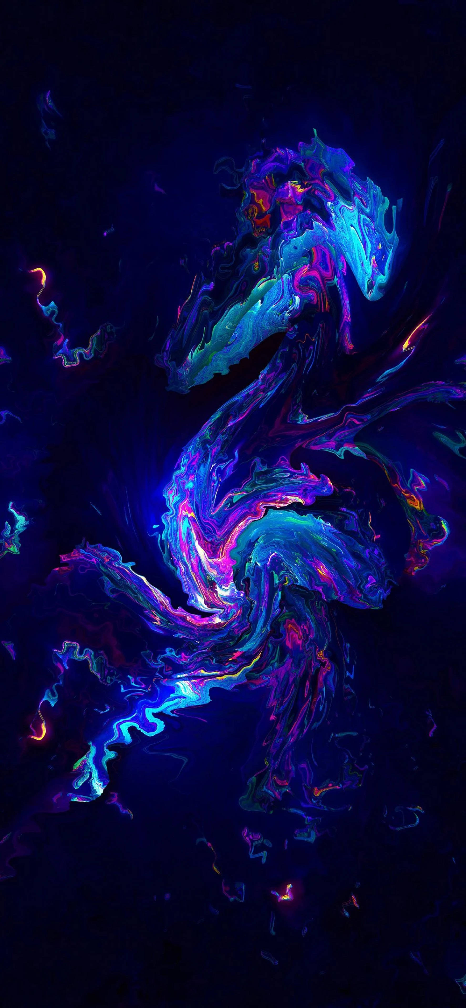 Abstrakti Aurora 4K Neon iPhone Taustakuvat