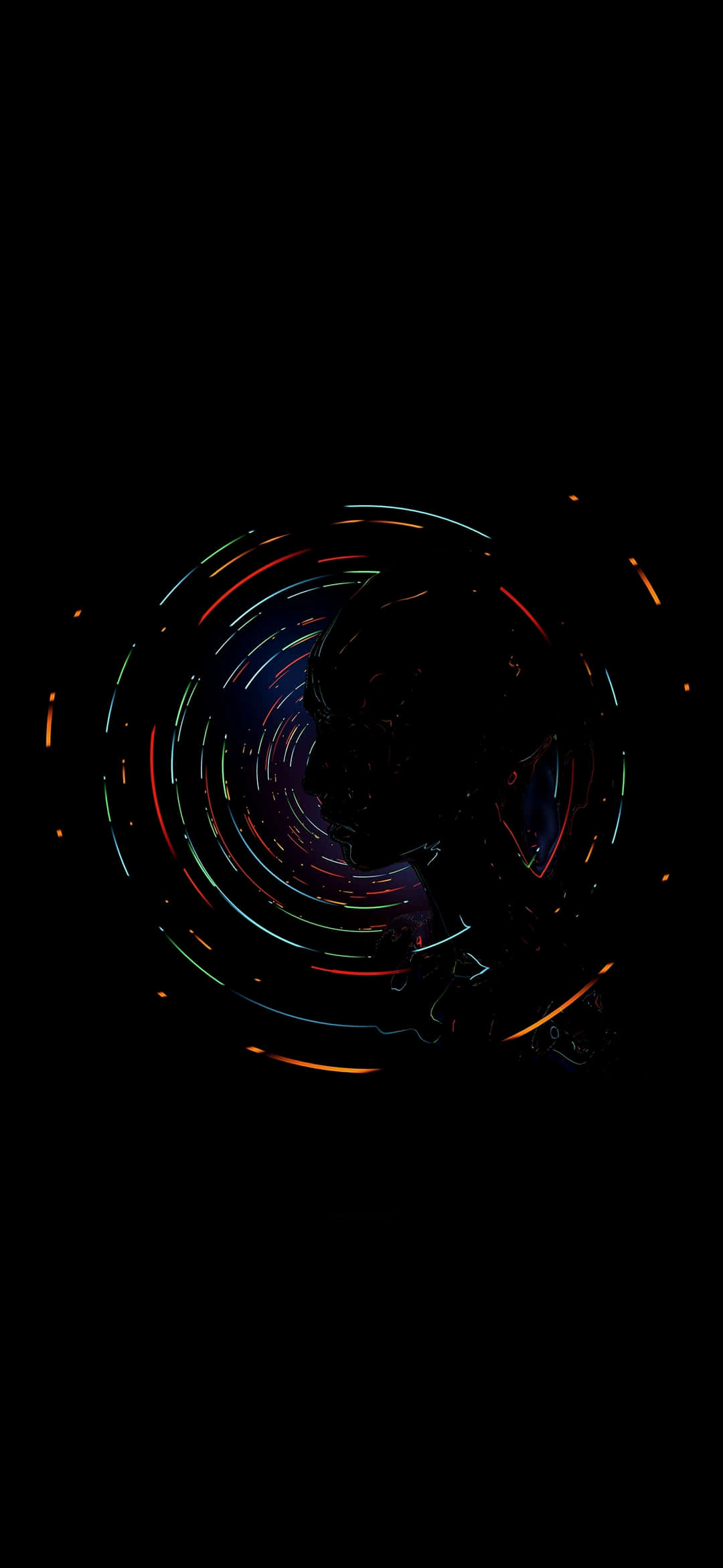 Abstrakti kasvosiluetti Pixel 3XL AMOLED -taustalla Taustakuvat