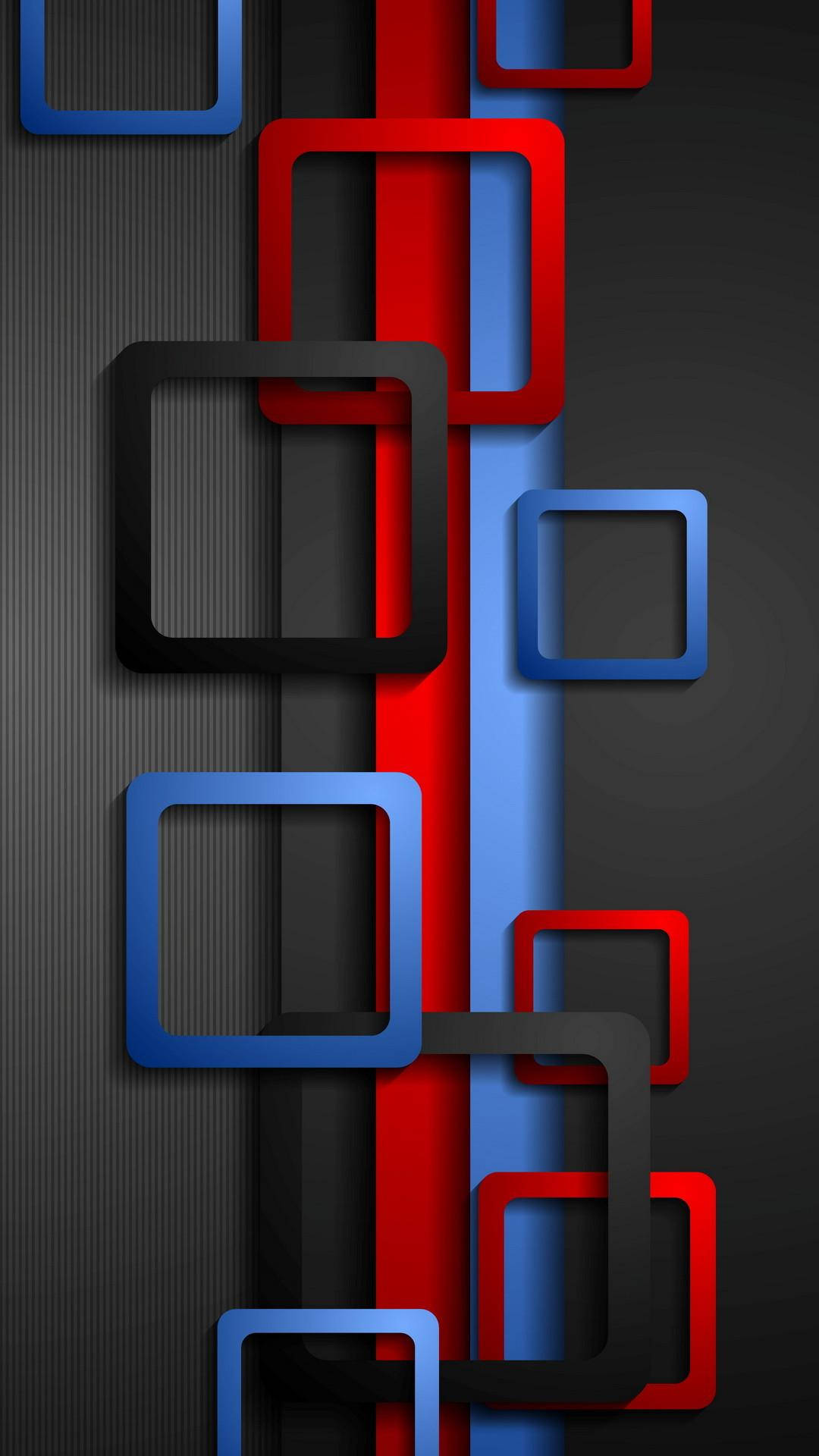 Abstraktit neliönmuotoiset ääriviivat mobiili 3D