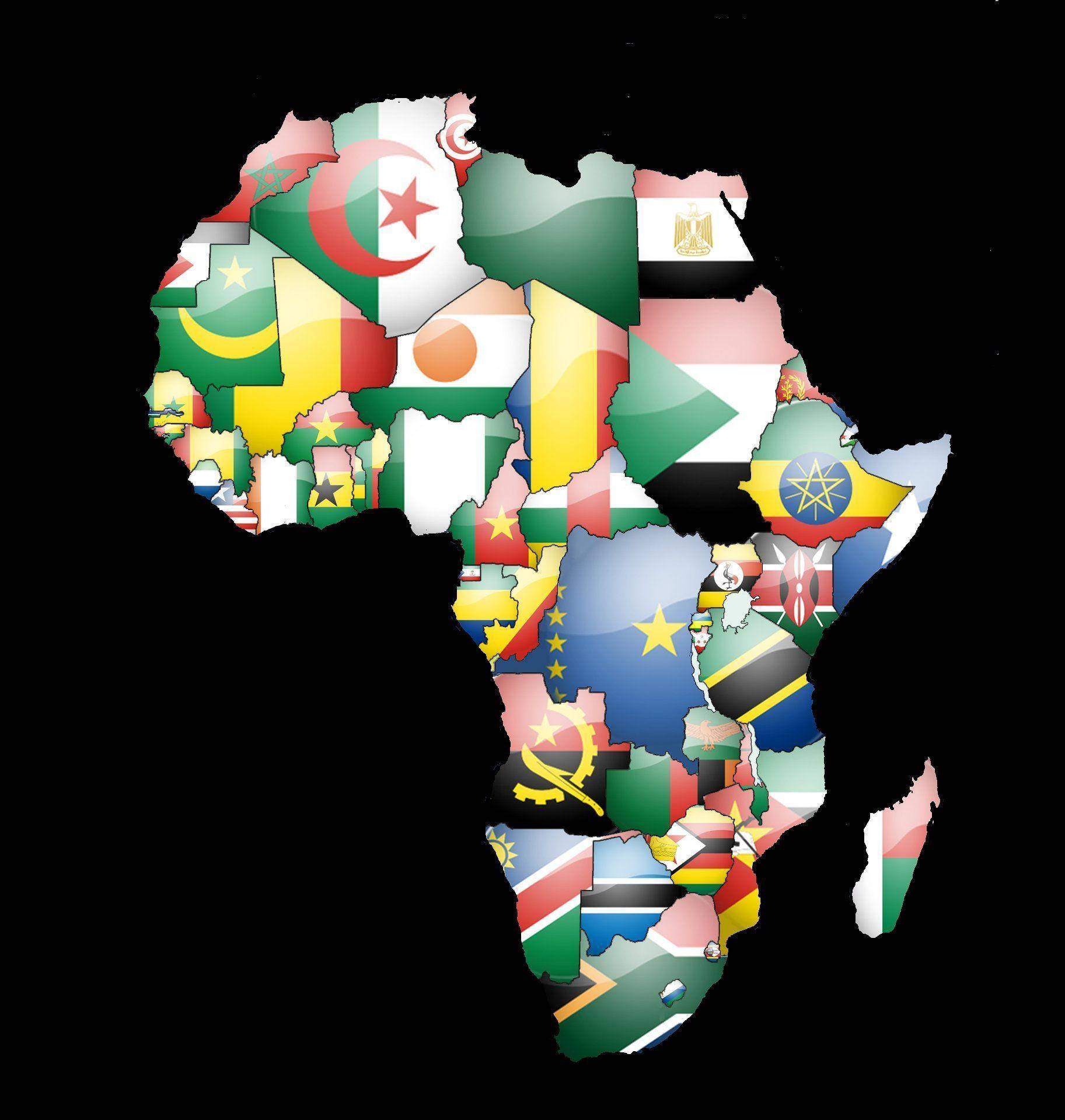 Afrikan Kartta Lipuilla Taustakuvat