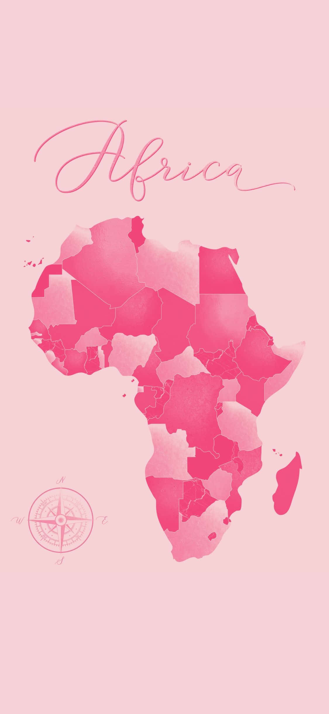 afrikankartta vaaleanpunaisena vesivärinä Taustakuvat