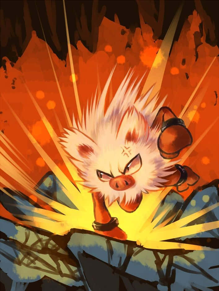 Aggressiivinen Primeape Pokémon heittää nyrkiniskun Taustakuvat