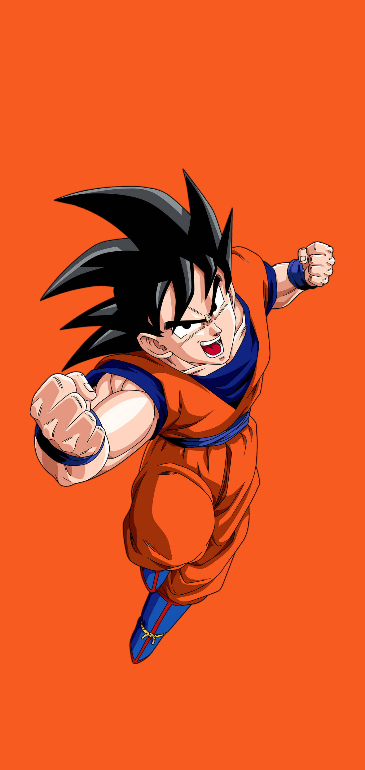 Aikuinen Son Goku mustilla hiuksilla iPhone Taustakuvat
