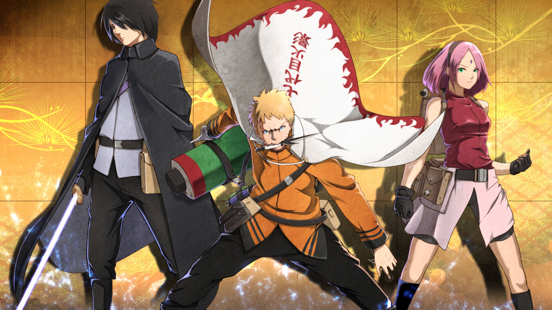 Aikuiset Sakura, Naruto ja Sasuke Taustakuvat