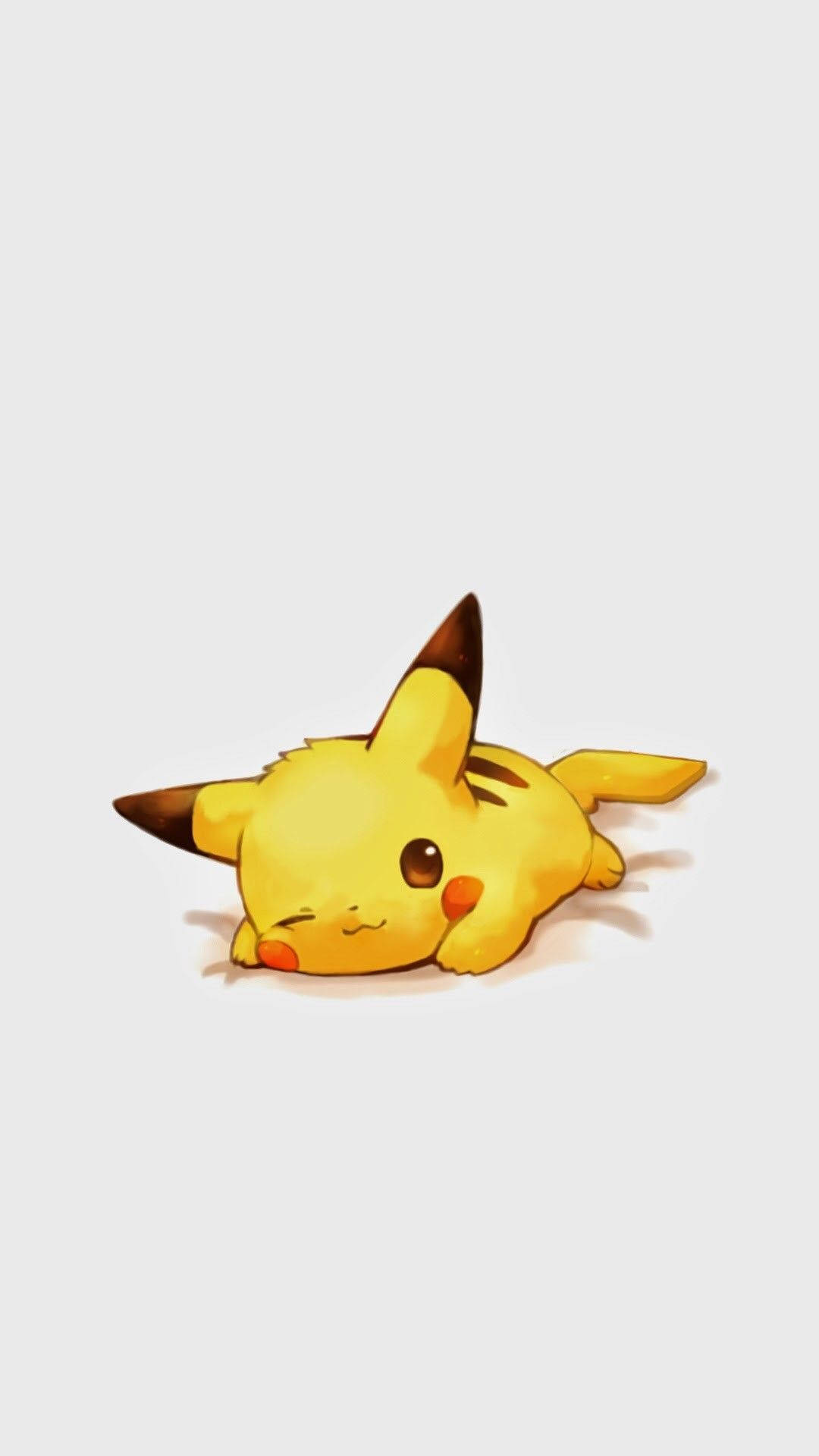 Taustakuva Pikachusta makaamassa valkoisella tyynyllä