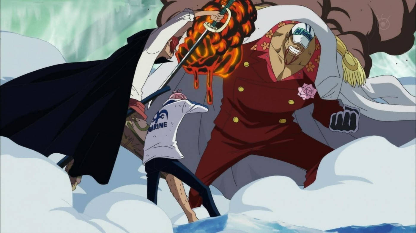 Akainu taistelee Shanksia vastaan One Piece Taustakuvat