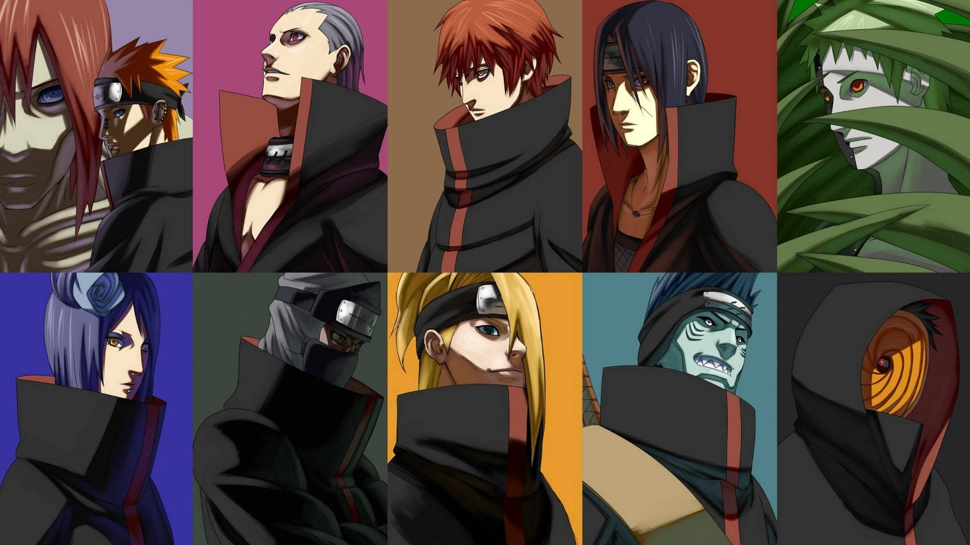 Akatsuki-jäsenten kollaasi PC Taustakuvat