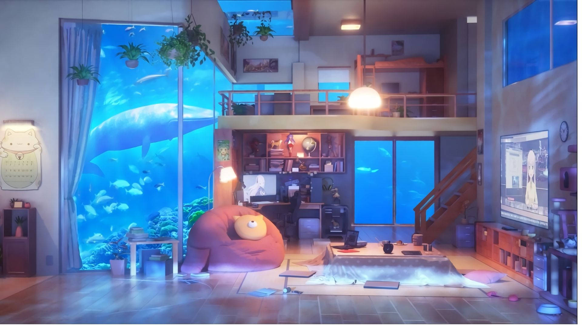 Akvaarioanimehuone Taustakuvat