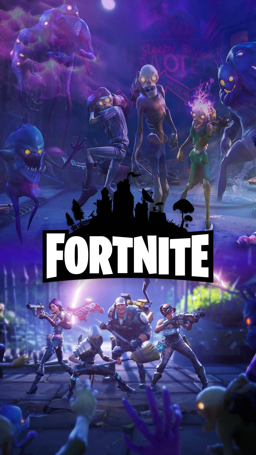 Älä mene liian lähelle zombilaumaa Fortnitessa Taustakuvat