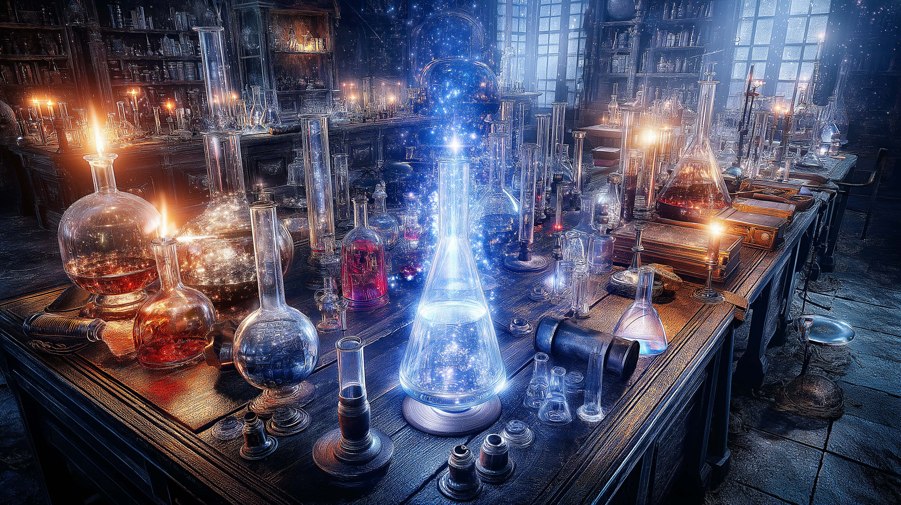 Alkemistin Lumina-laboratorio Taustakuvat